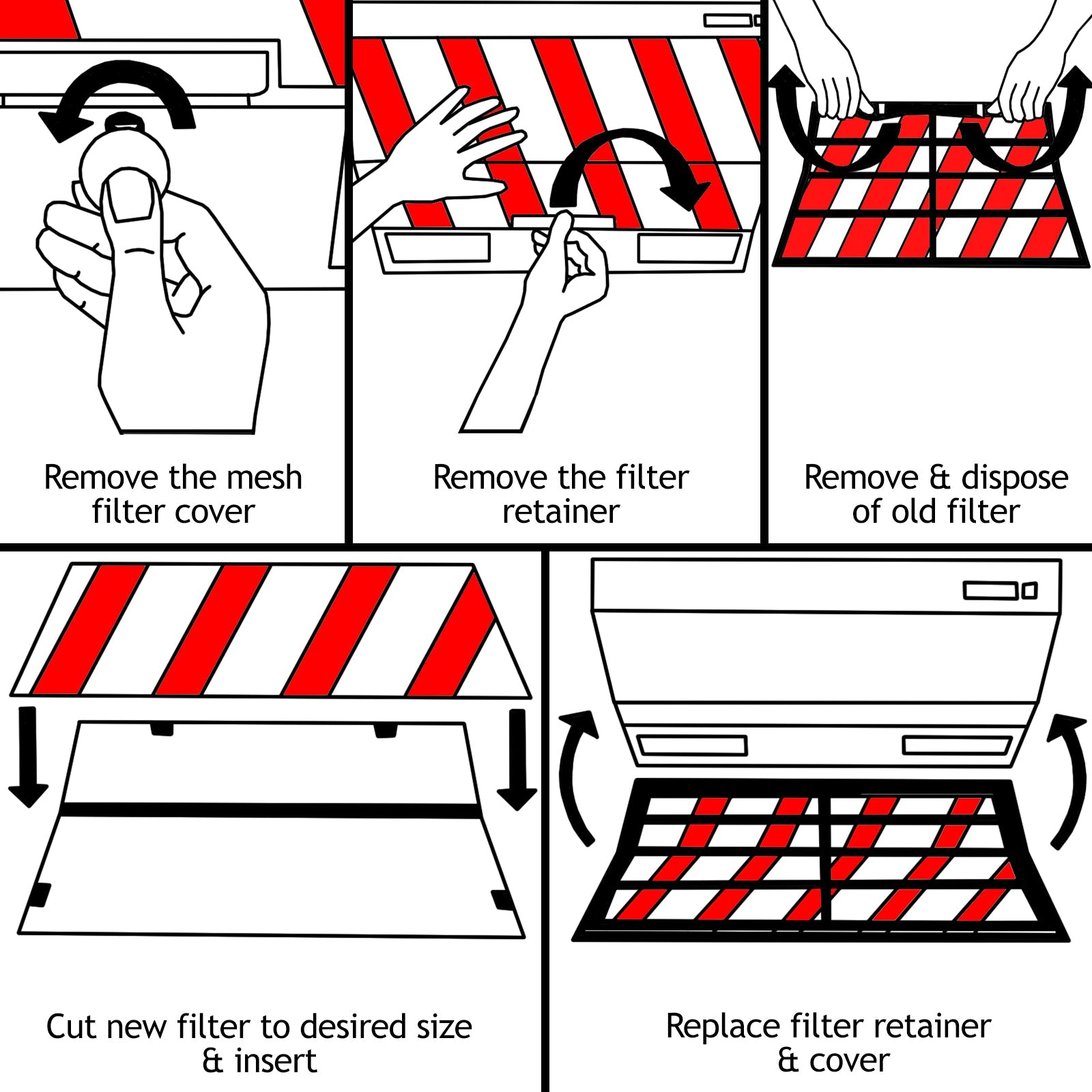 Filter for New World Cooker Hood Mesh Grease Extractor Fan Vent Filters Metal 57 x 47cm x 2