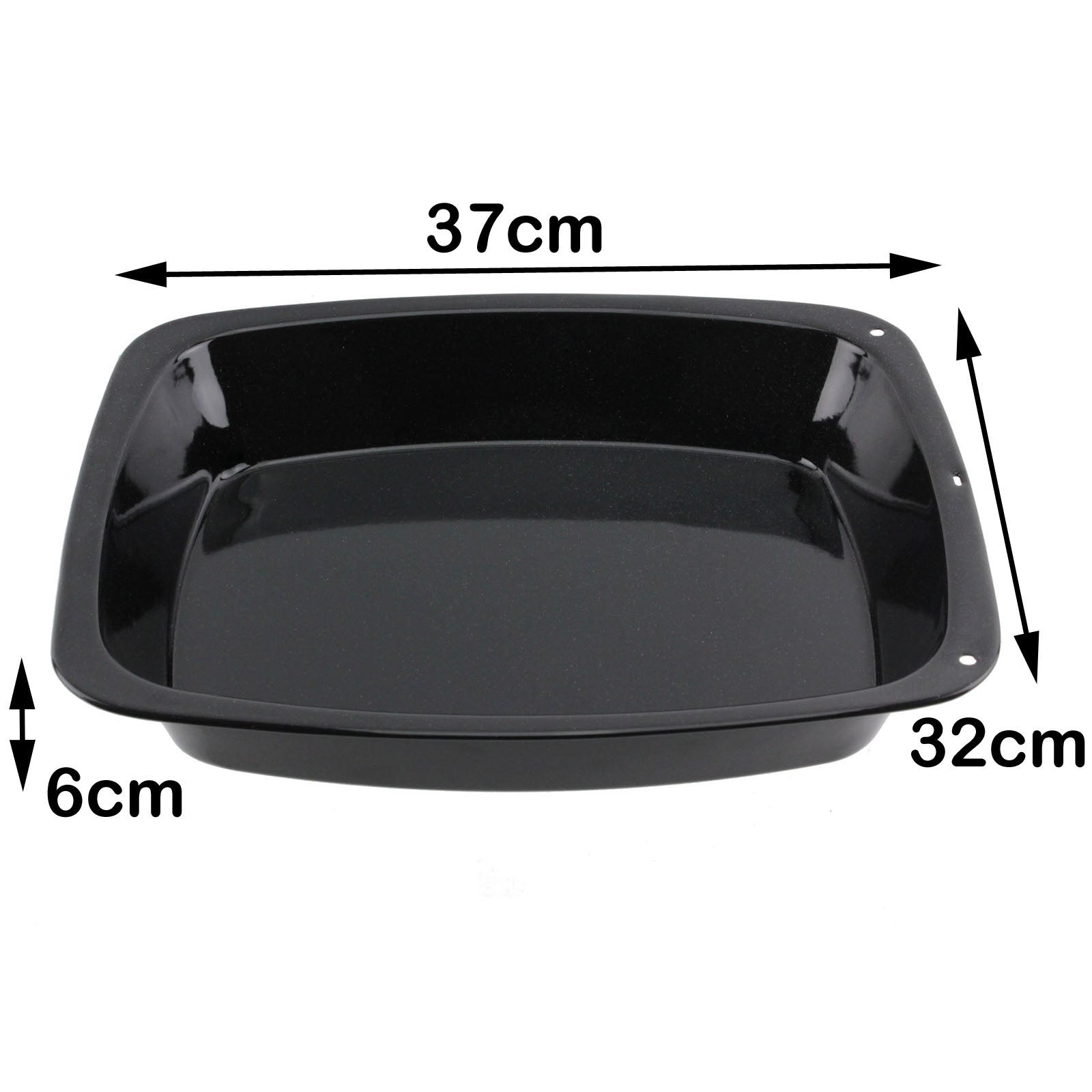 2 x Vitreous Enamel Roasting Tin Deep Large Non Stick Pans for Cooker Oven