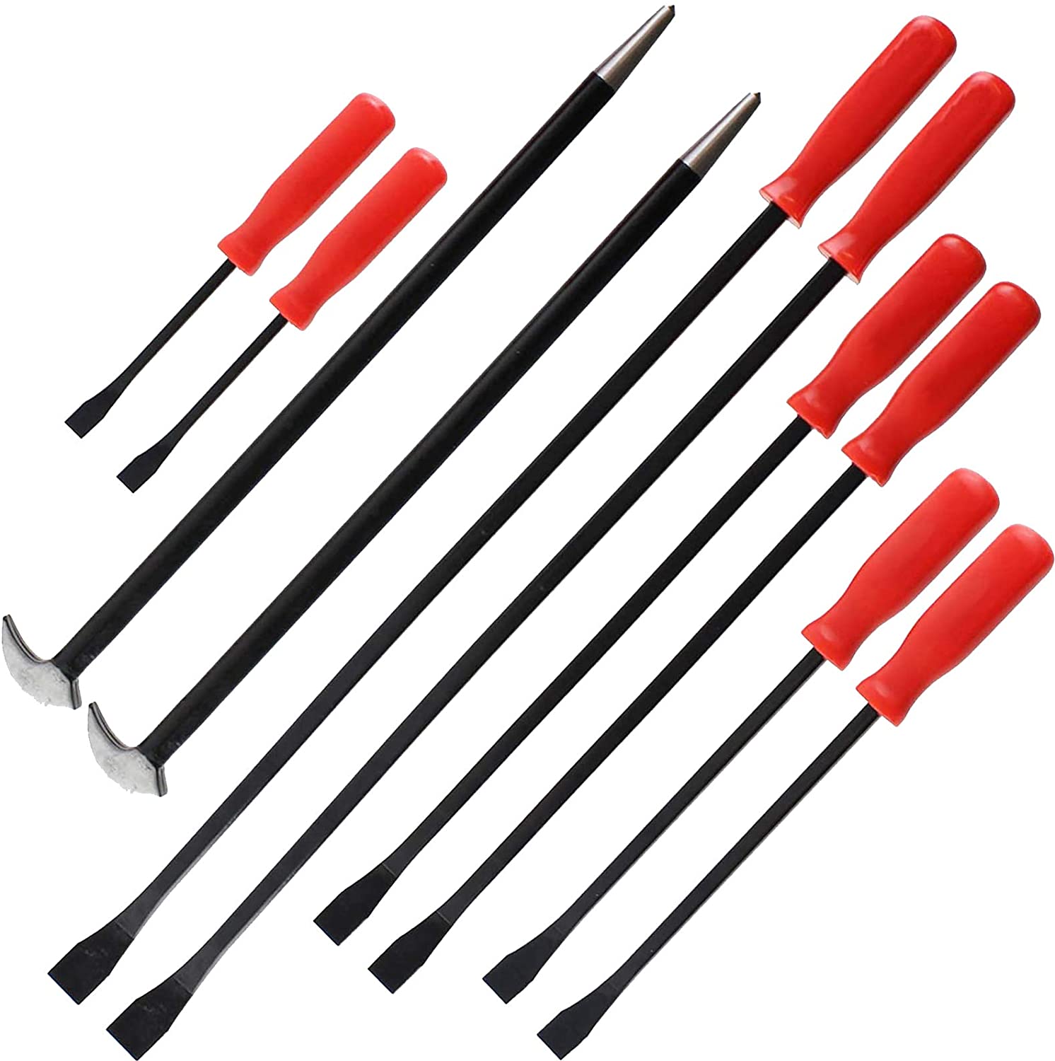 Jumbo Large CrowBar Set Crow Pry Bar Long Rolling Heel Lever x 10 Safety Goggles