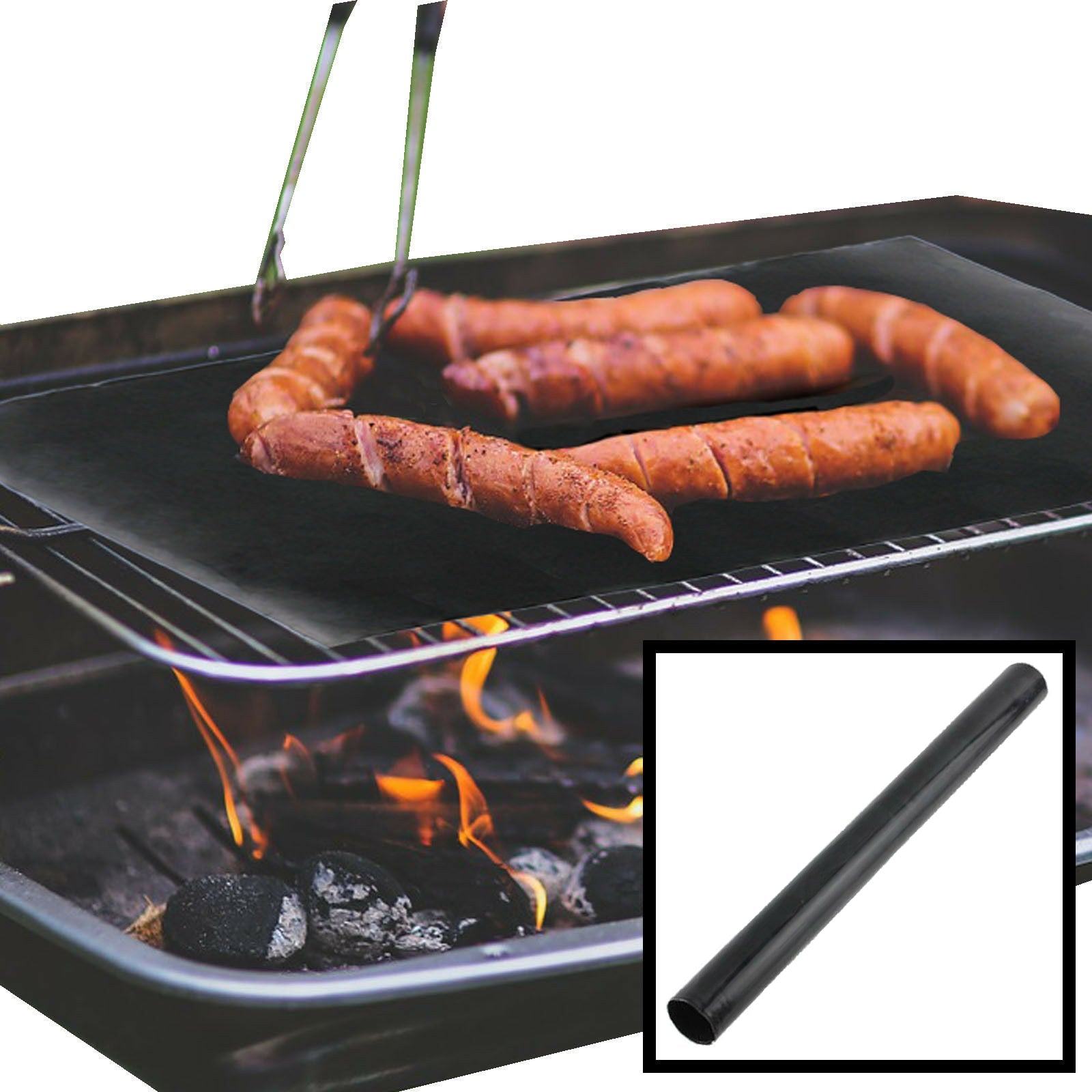 BBQ Liner Teflon Non Stick Heavy Duty Barbecue Lining 40 x 50cm (Pack of 2)