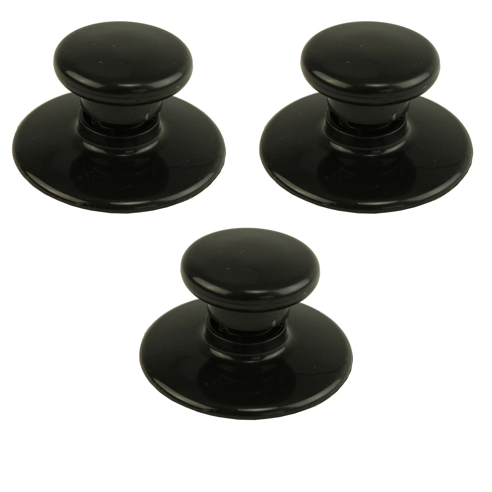 Round Universal Lid Knob x 3 for Slow Cooker Pot, Glass Saucepan - Heat Resistant Handle