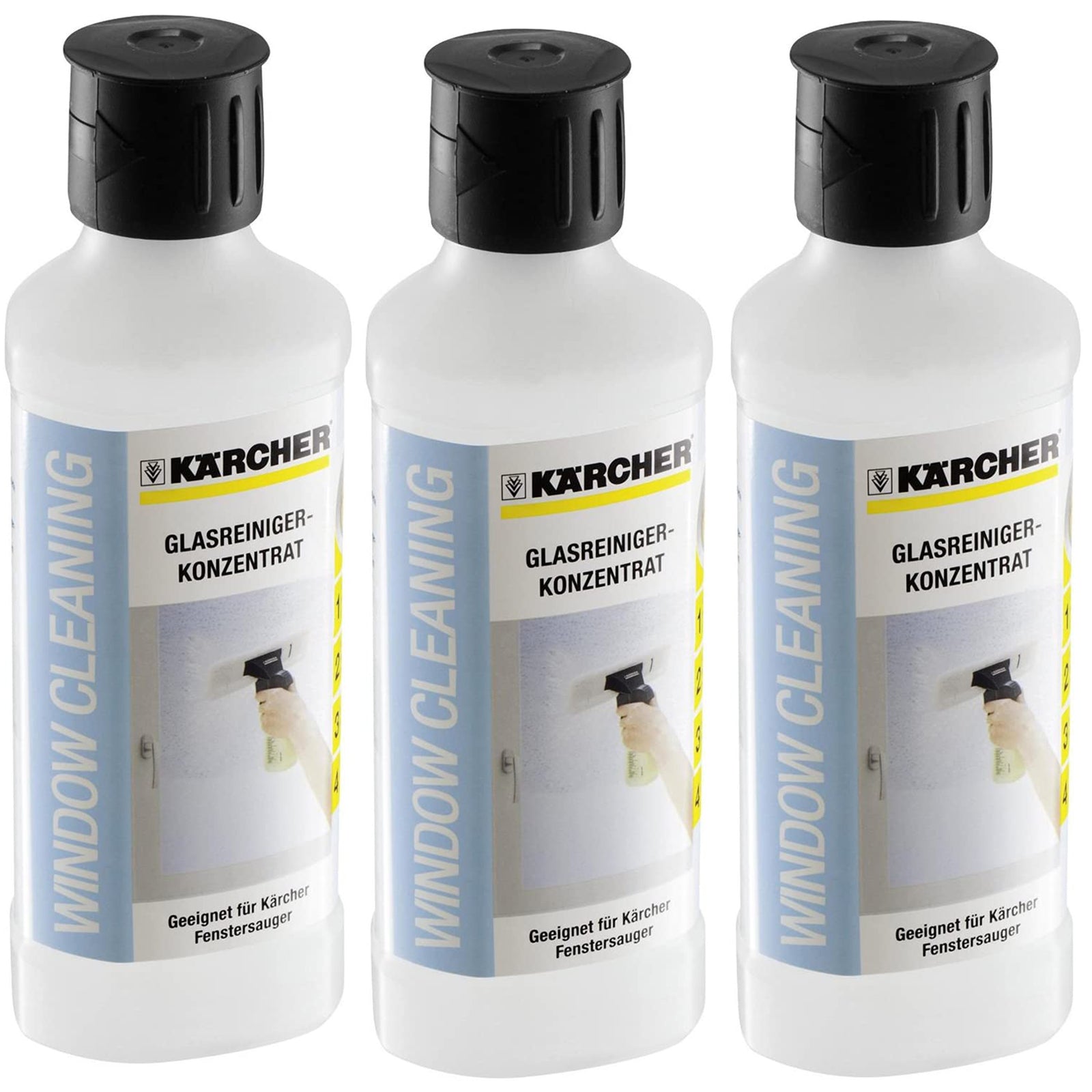 KARCHER Window Vacuum Cleaner Glass Cleaning Detergent Bottles RM500 500ml x 3