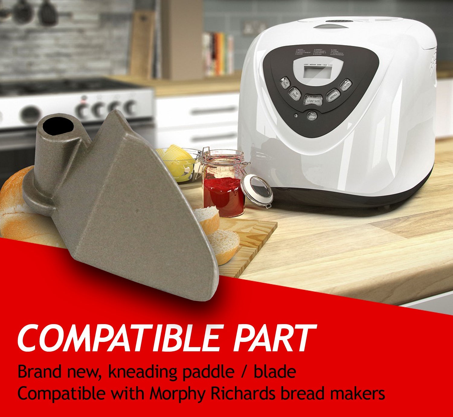 Baking Pan for MORPHY RICHARDS Breadmaker + Kneading Blade Arm 48319 48320 48321