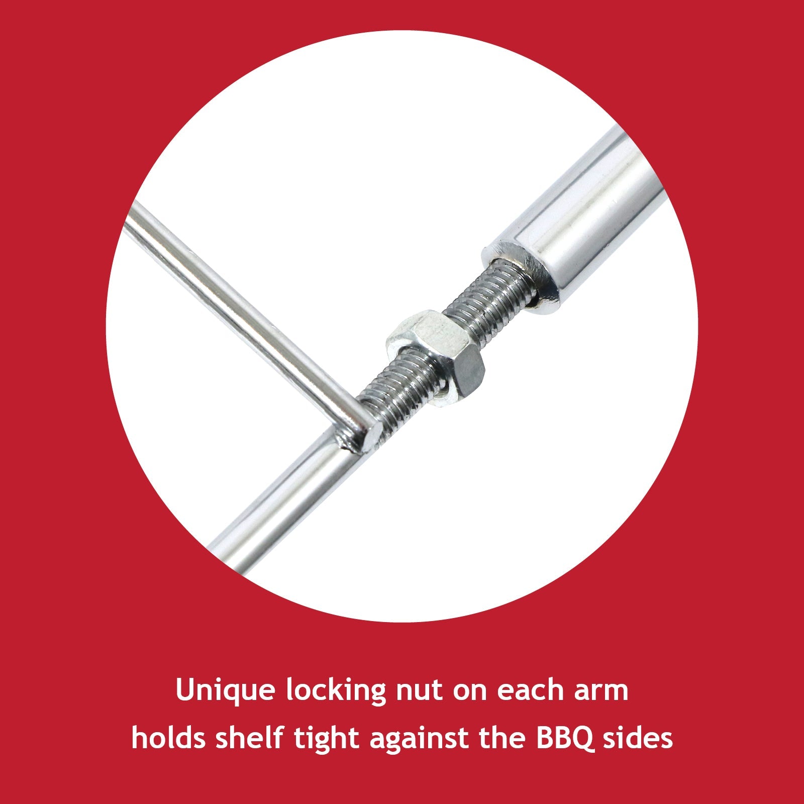 Universal Adjustable BBQ Grill Locking Shelf Chrome Charcoal Extendable x 2