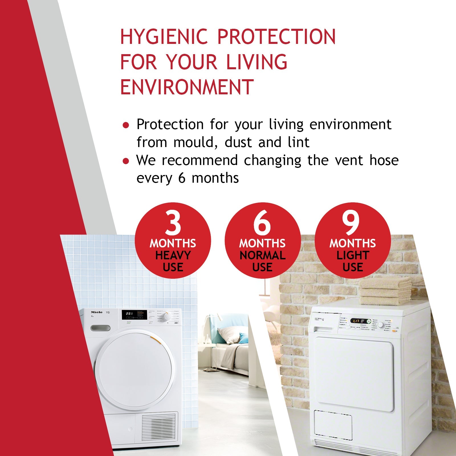 Extra Long Condenser Vent Hose Pipe for Hotpoint Vented Tumble Dryer (6m / 4")