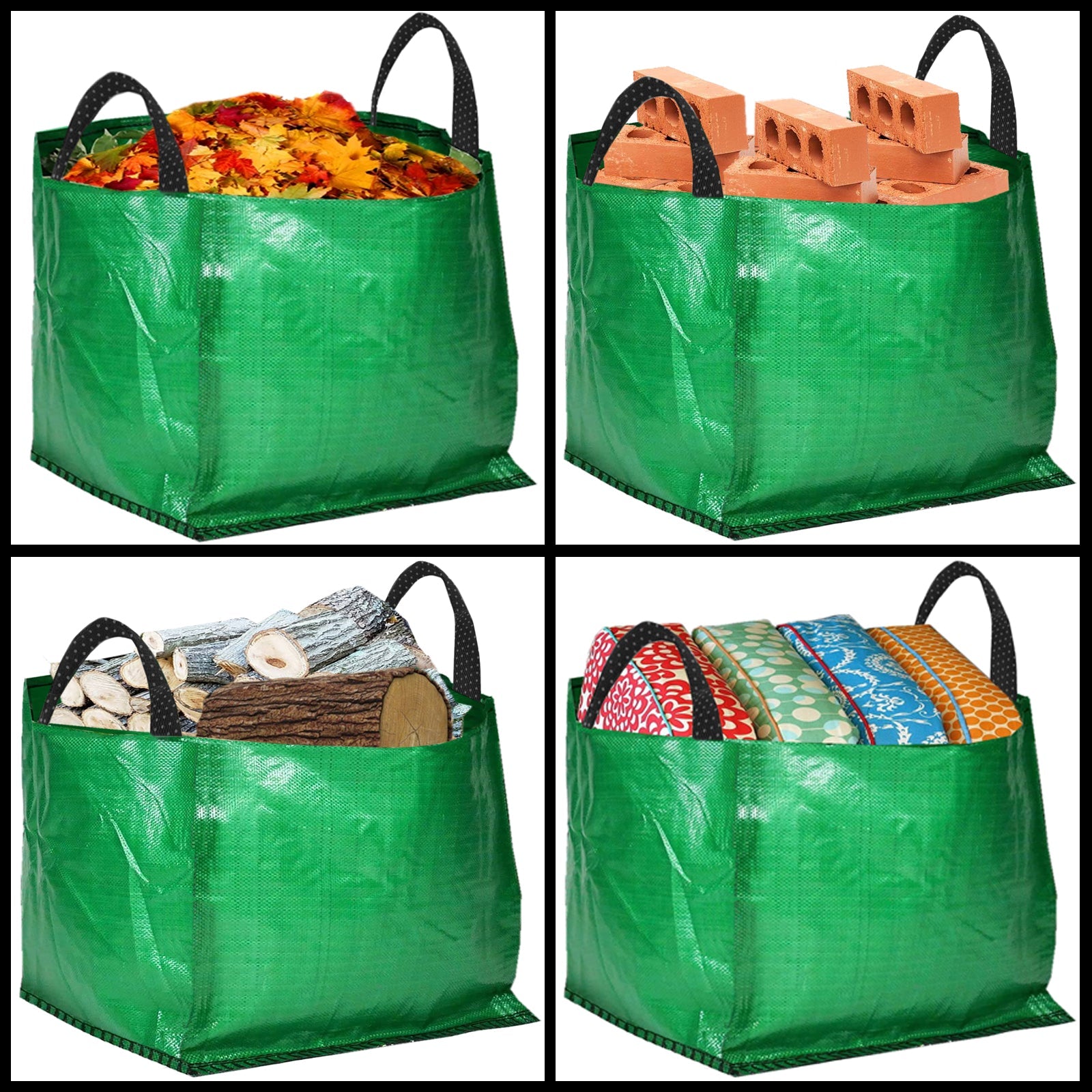 Large Garden Waste Recycling Tip Bags Heavy Duty Non Tear Woven Plastic Sack