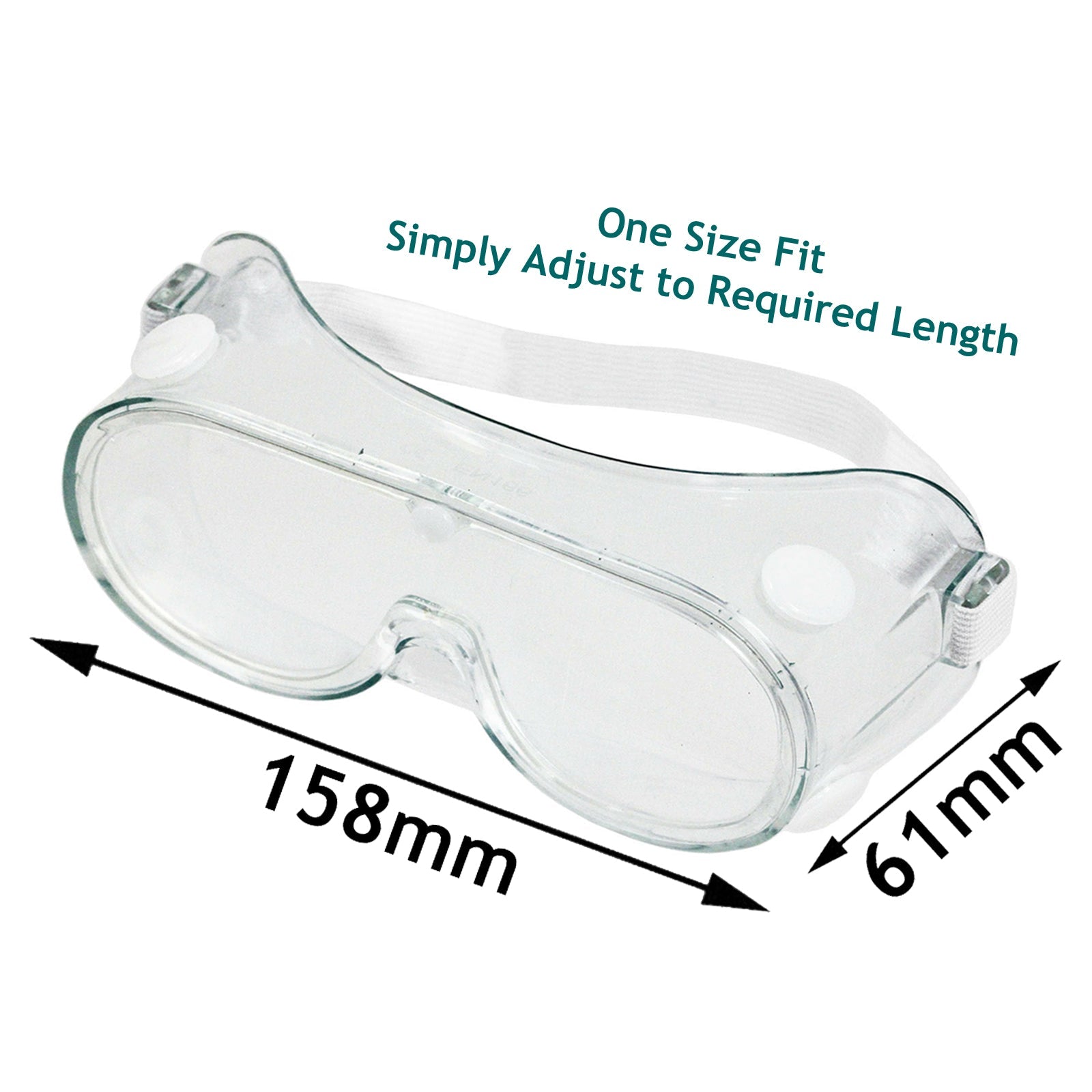 Multipurpose Safety Goggles Protection Glasses One Size Fit Pack of 3 Clear