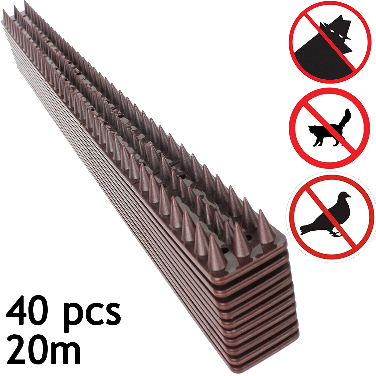 Garden Fence Wall Anti-Climb Security Spikes (40 Pcs, 20m)