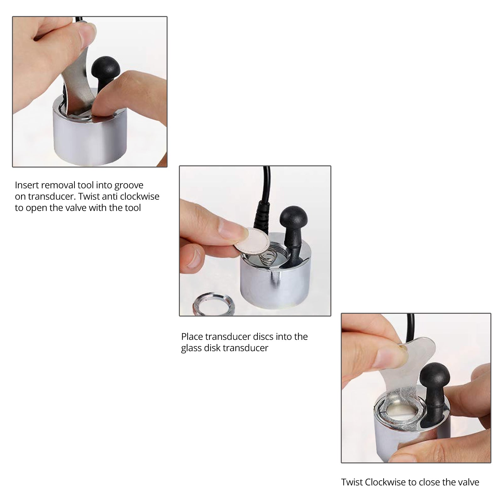 Glass Opti-Myst Heater Disk Transducer, Spare Discs + Removal Tool compatible with DIMPLEX Auberry Cassette Moorefield Electric Wall Fire
