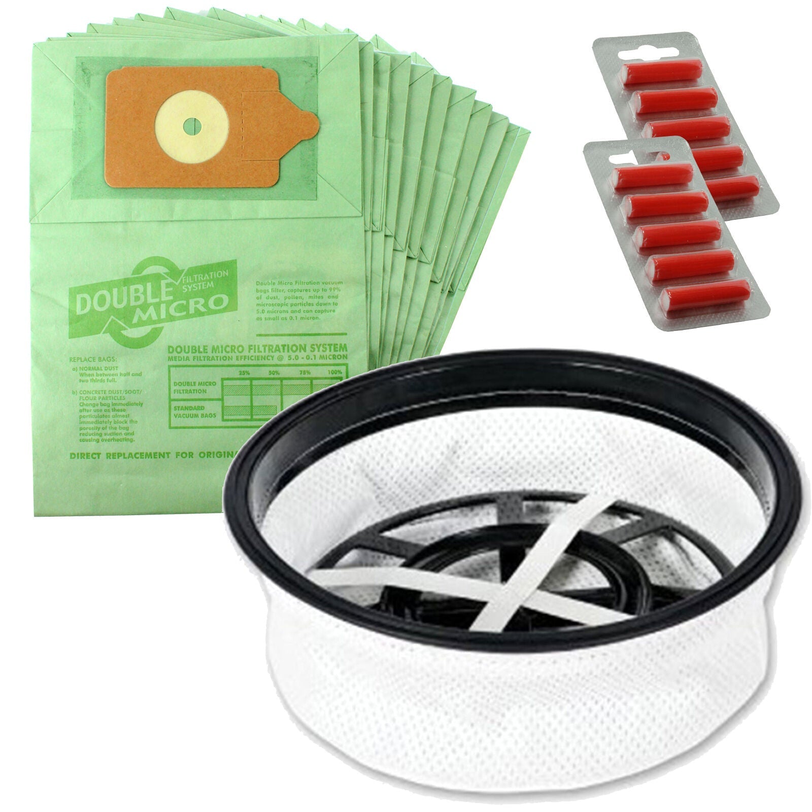 Vacuum Bags & Filter Microfibre for Numatic Henry Hetty James Vacuum Cleaner (Pack of 10 Bags + Fresheners)