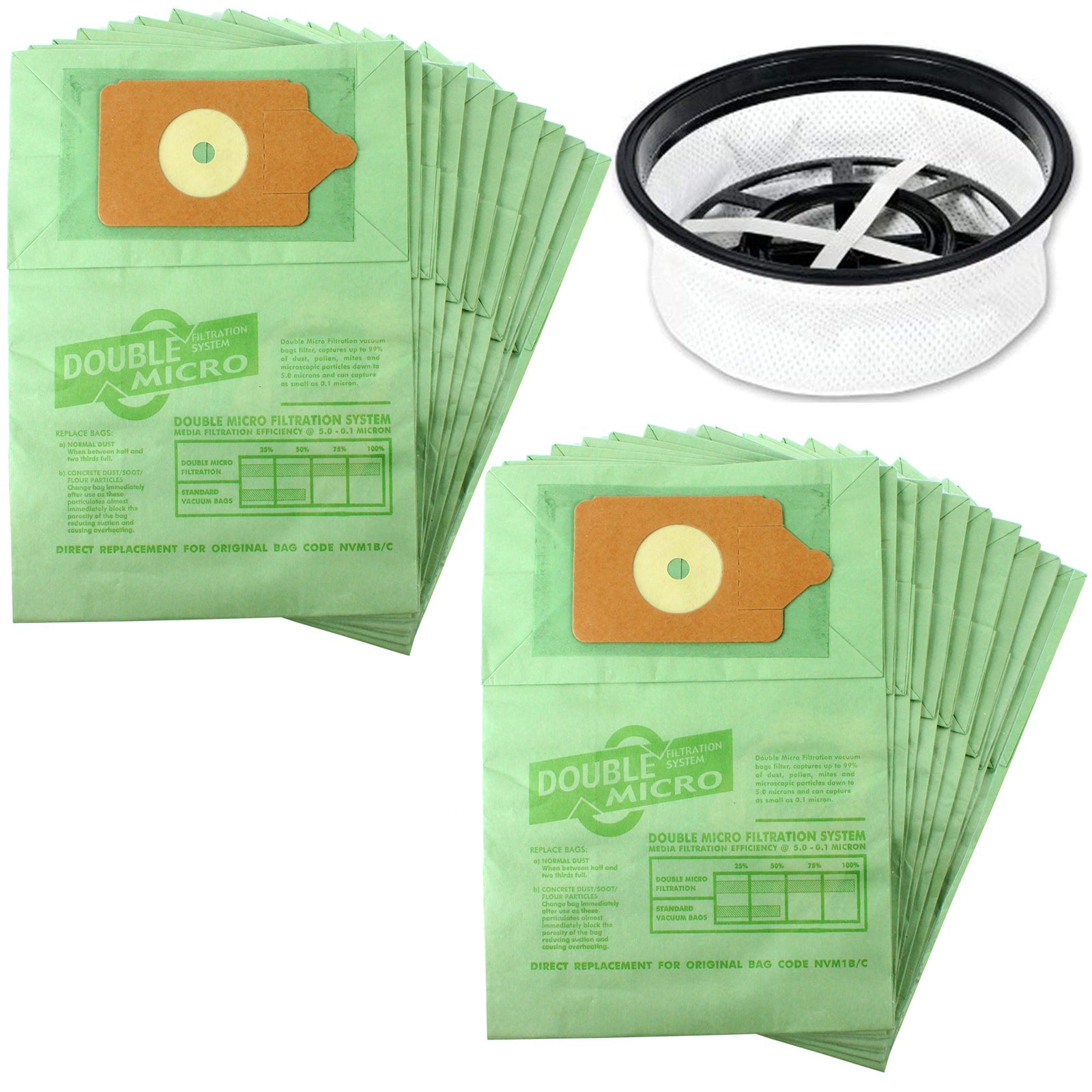 Vacuum Bags & Filter Microfibre for Numatic Henry Hetty James Vacuum Cleaner (20 Bags + Fresheners)