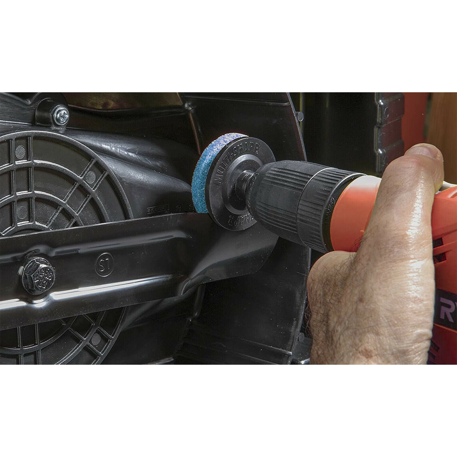 Electric Drill Lawnmower Garden Tool Steel Blade Sharpener Attachment 6.5mm Chuck