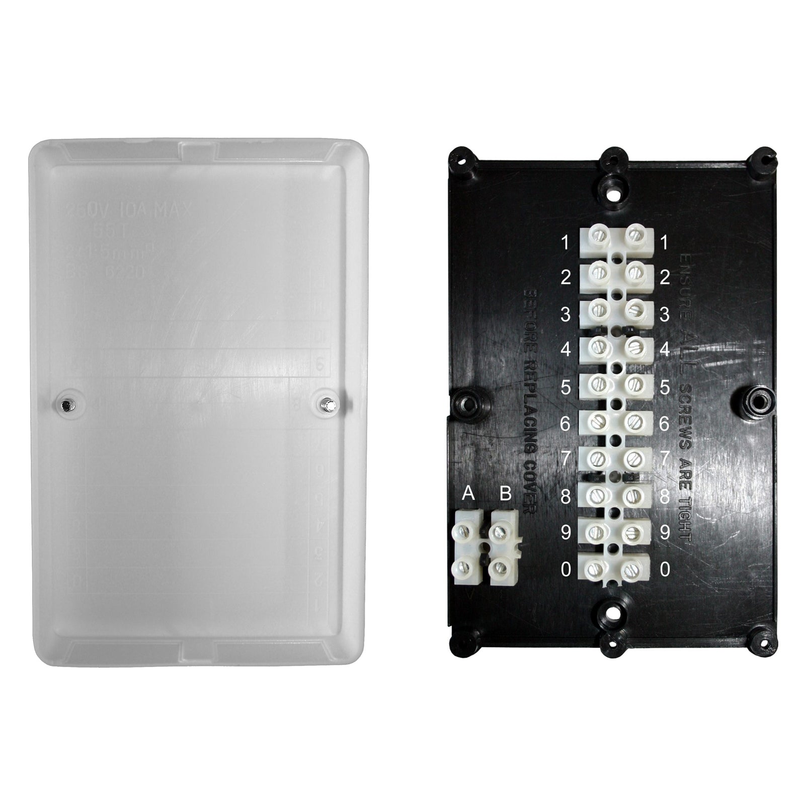 TOWER Junction Box 12 Way Wiring Centre for Heating System 250V AC 12 x 10A