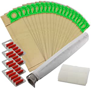 Dust Bags Filter Service Kit for SEBO X1 X2 X3 X4 X5 Extra & C1 C2 C3 Series Vacuum Cleaner (20 Bags, 2 Filters) + 20 Fresheners