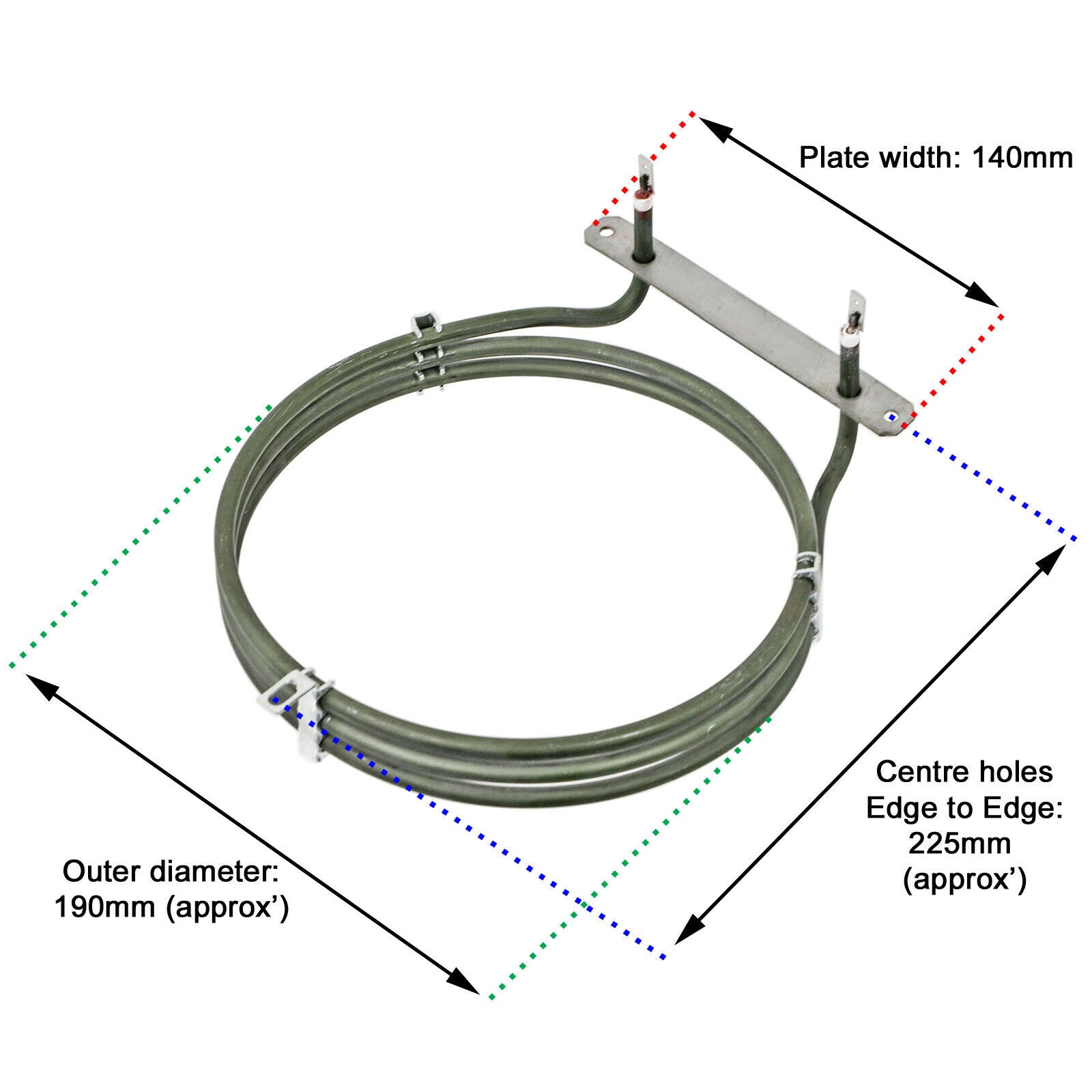 Fan Oven Element for AEG Cooker Heater 3 Turn Heating Element 2500W