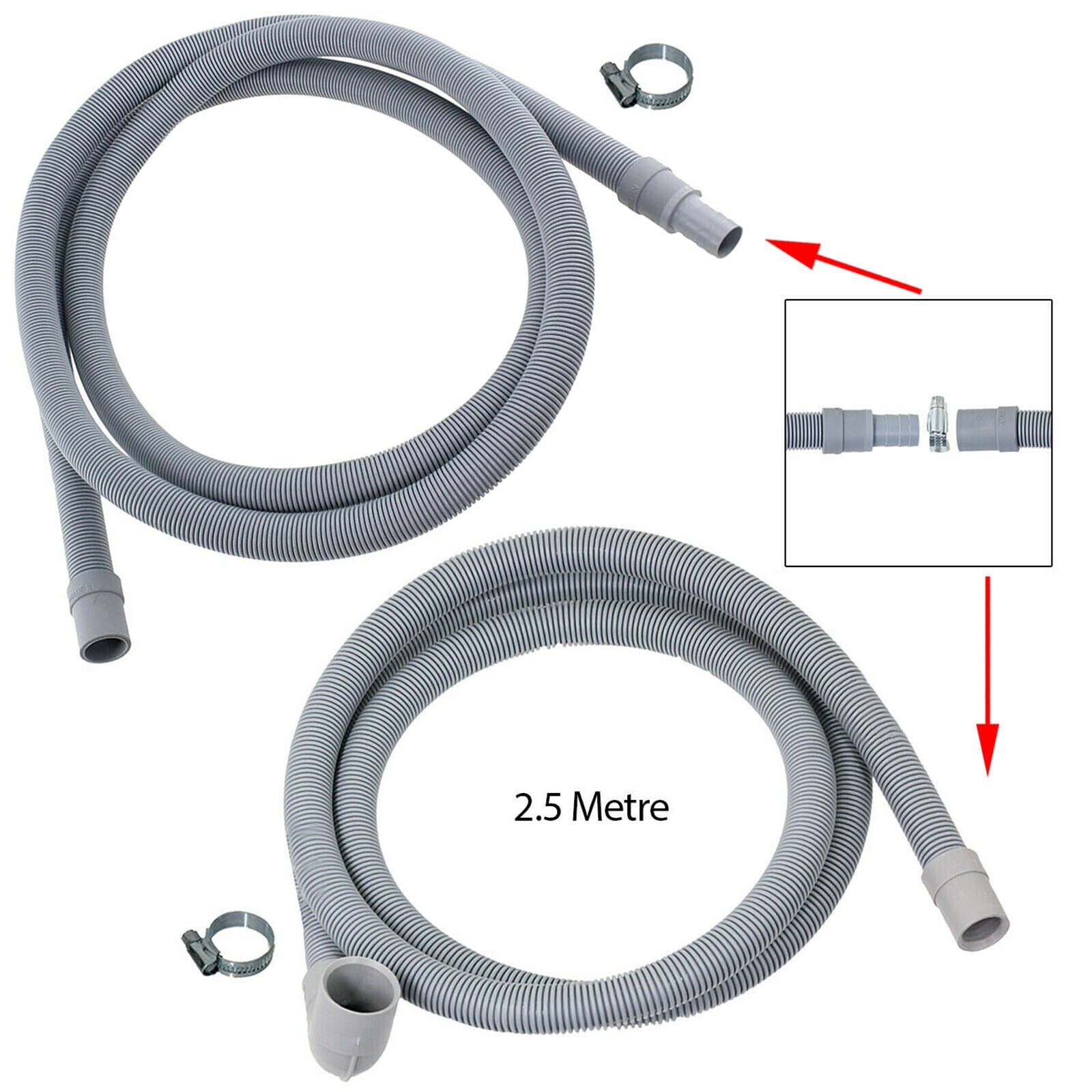 Fill Hose + Drain Hose Extension Set for AEG ELECTROLUX ZANUSSI Washing Machine & Dishwasher 5m + 5m