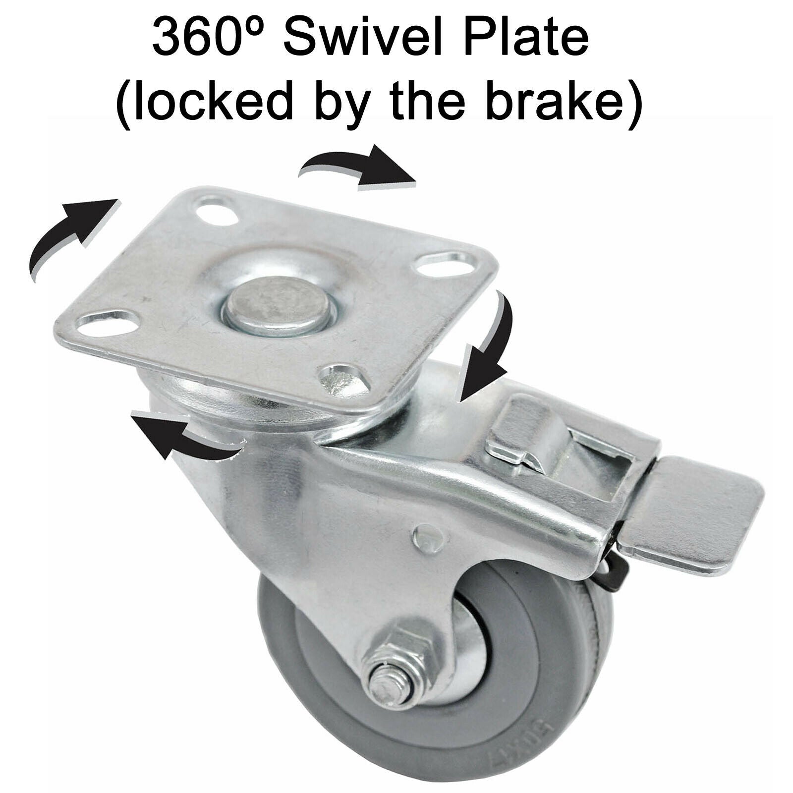 50mm Castor Wheels Trolley Furniture Swivel Caster Small Heavy Duty Braked x 10