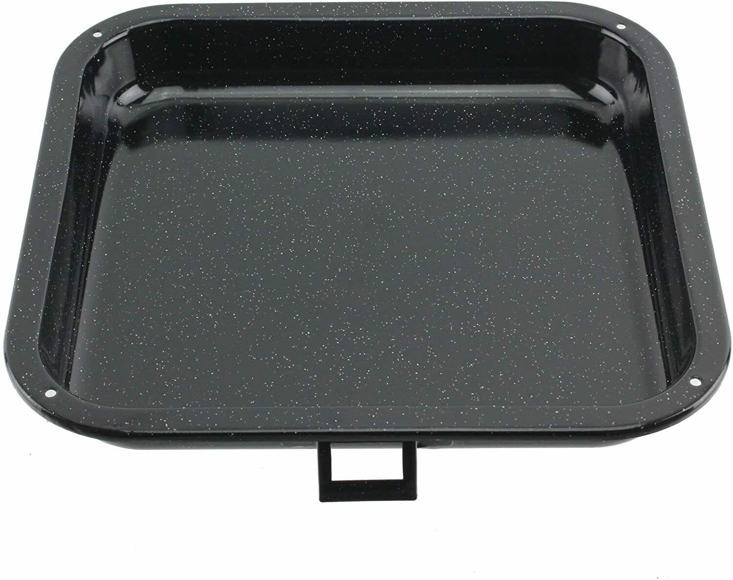 Inside of black enameled grill pan