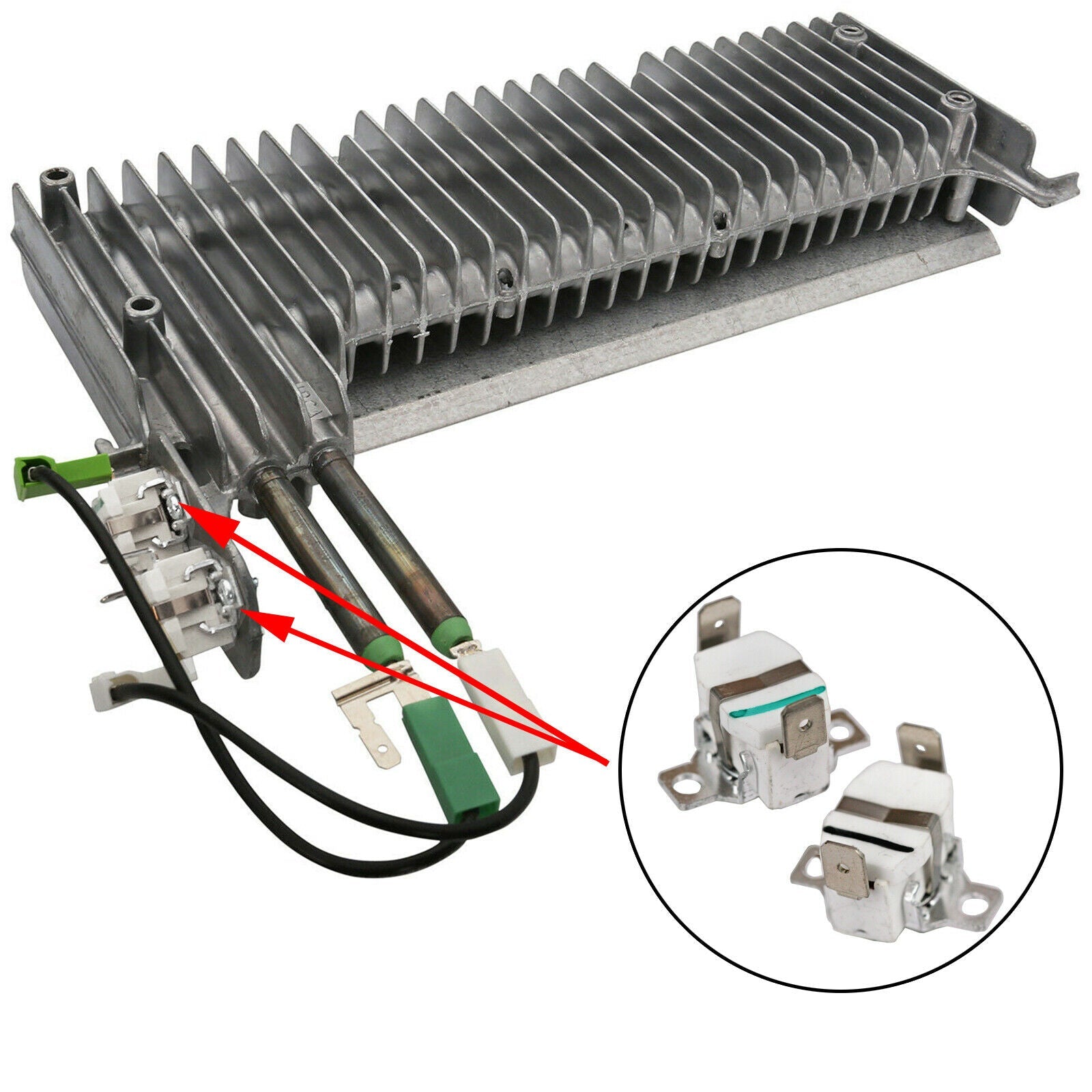 Heater Thermostats Kit for Bauknecht TRA TRAK Tumble Dryers (Pack of 2)