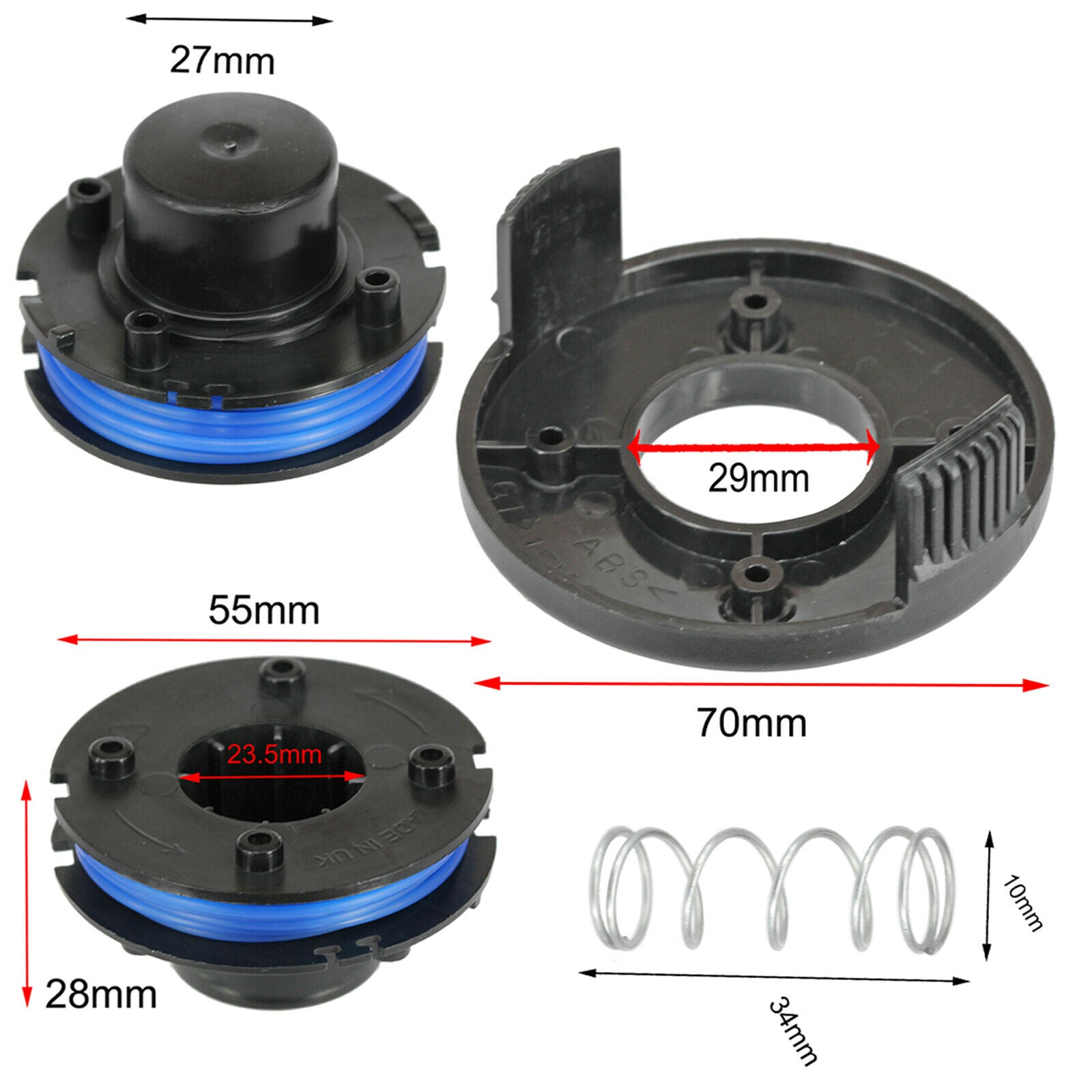 Strimmer Line 2 x Spools + Cover for Qualcast Challenge McGregor GT2317 Trimmer