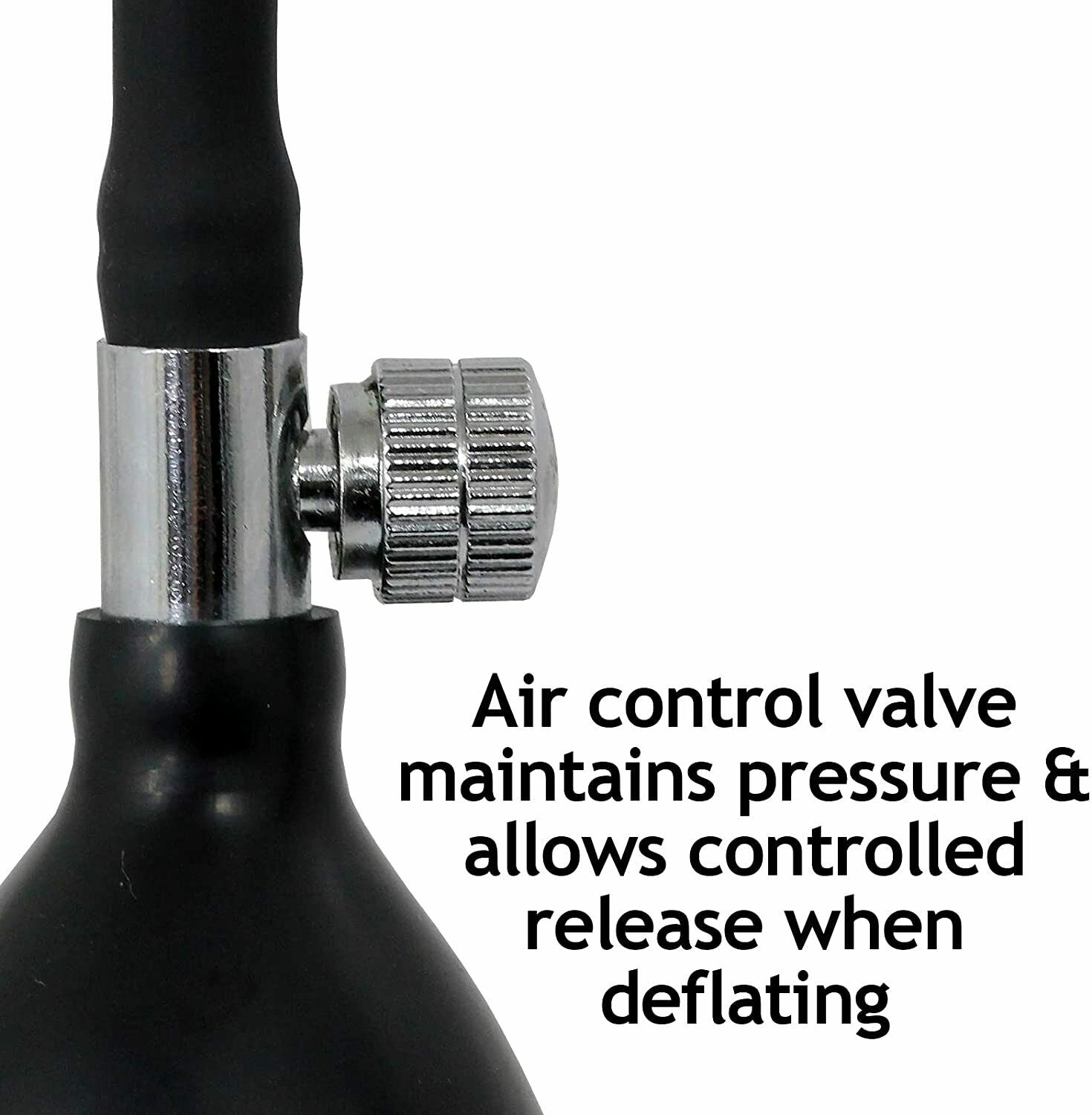 Air control valve maintains pressure & allows controlled release when deflating