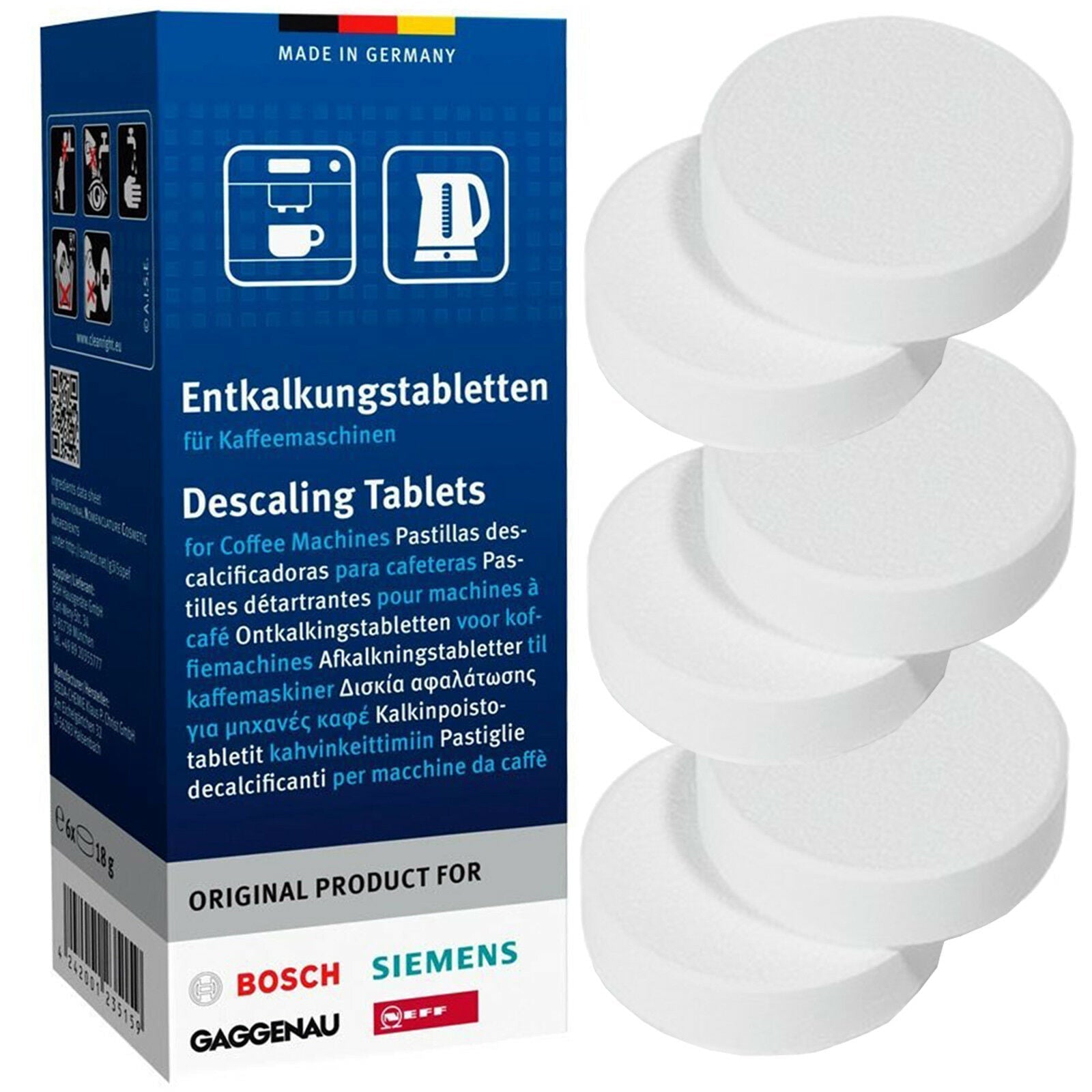 Bosch Descaler Cleaning Tablets For Tassimo Coffee Machine Pack of 6