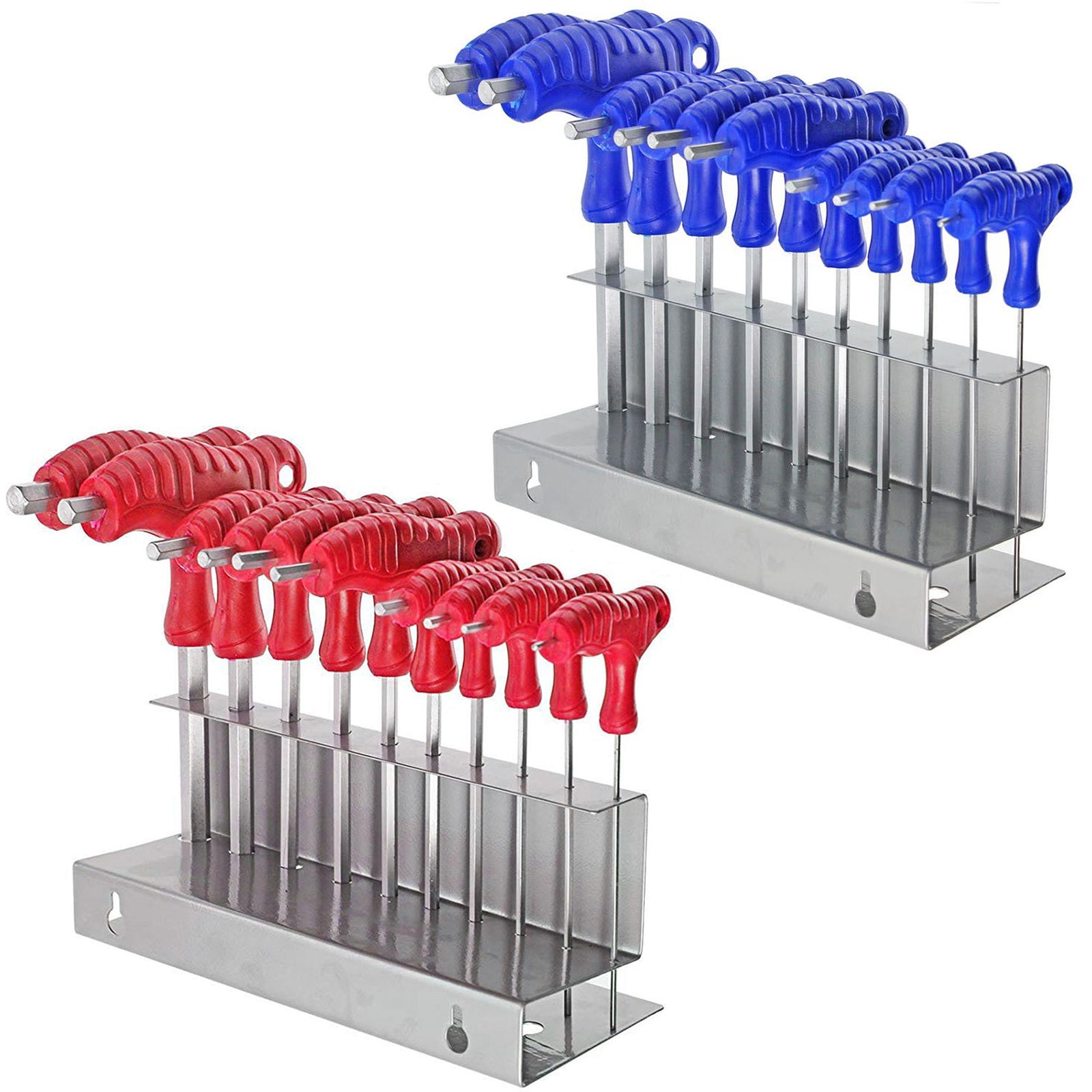 T Handle Screwdriver Set Hex Allen Key CR-V Metric + Imperial SAE (20 Piece + Stand)