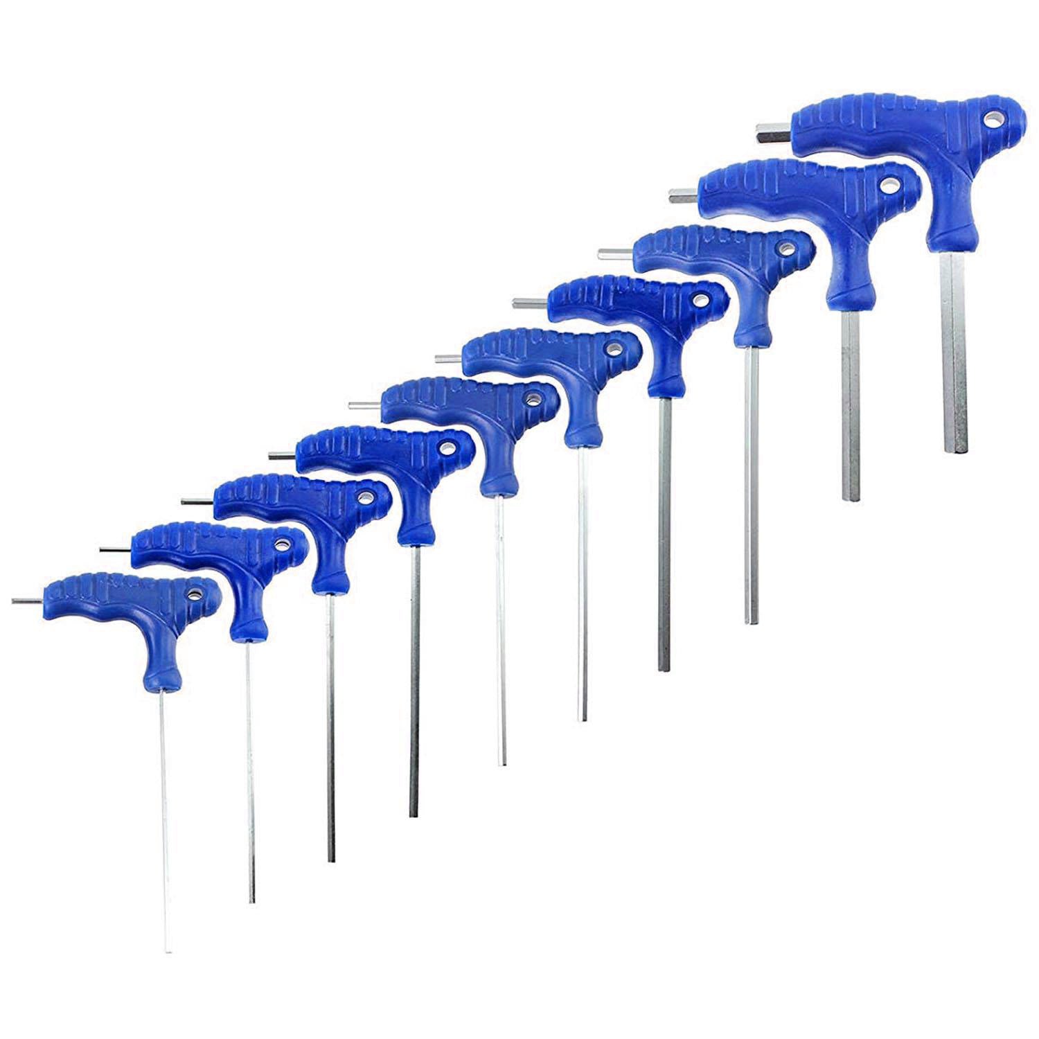 T Handle Screwdriver Set Hex Allen Key CR-V Metric + Imperial SAE (20 Piece + Stand)