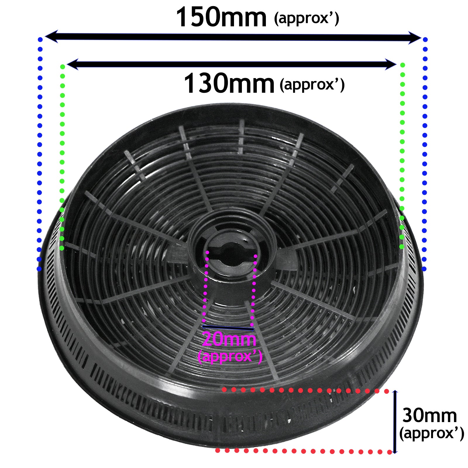 Carbon Charcoal Filter for INDESIT Cooker Hood Extractor Vent (Pack of 2)