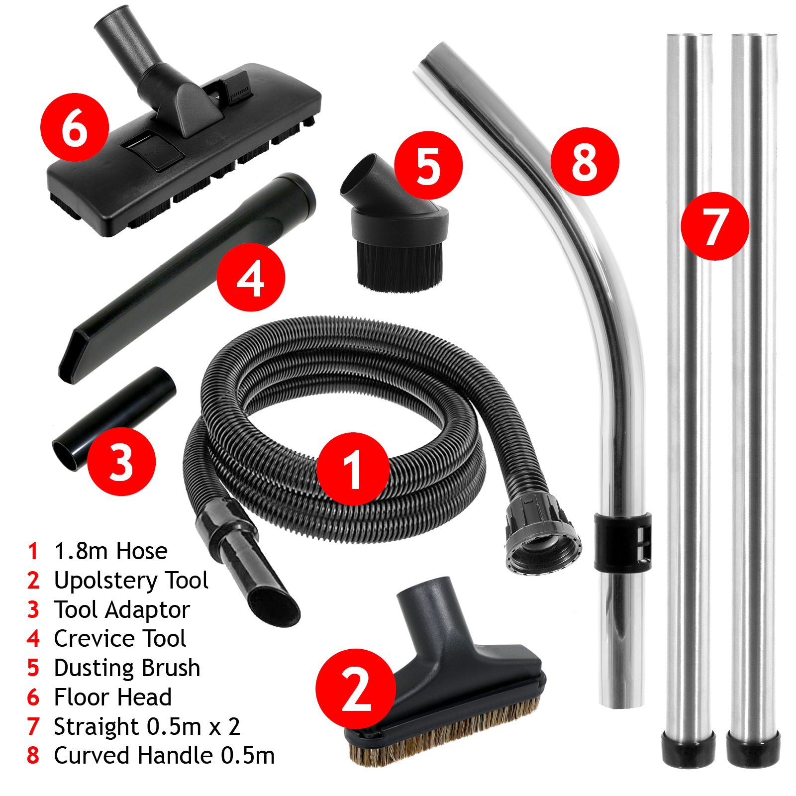 SPARES2GO Spare Parts Tool Kit For Numatic Henry Hetty James Vacuum Cleaner Hoover (1.8m)