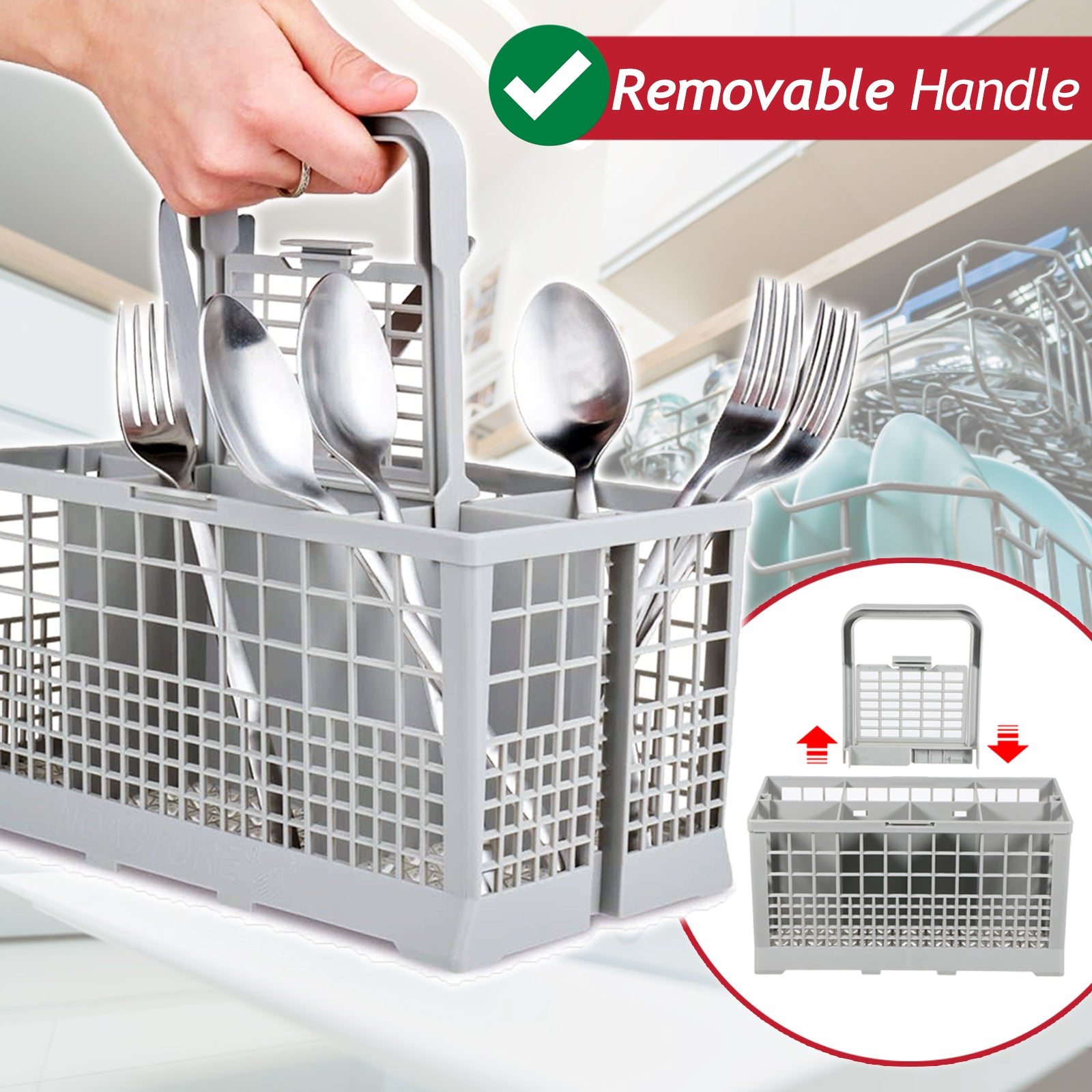 Cutlery Basket Caddy Cage for Haier Dishwasher (Removable Handle, 240mm)