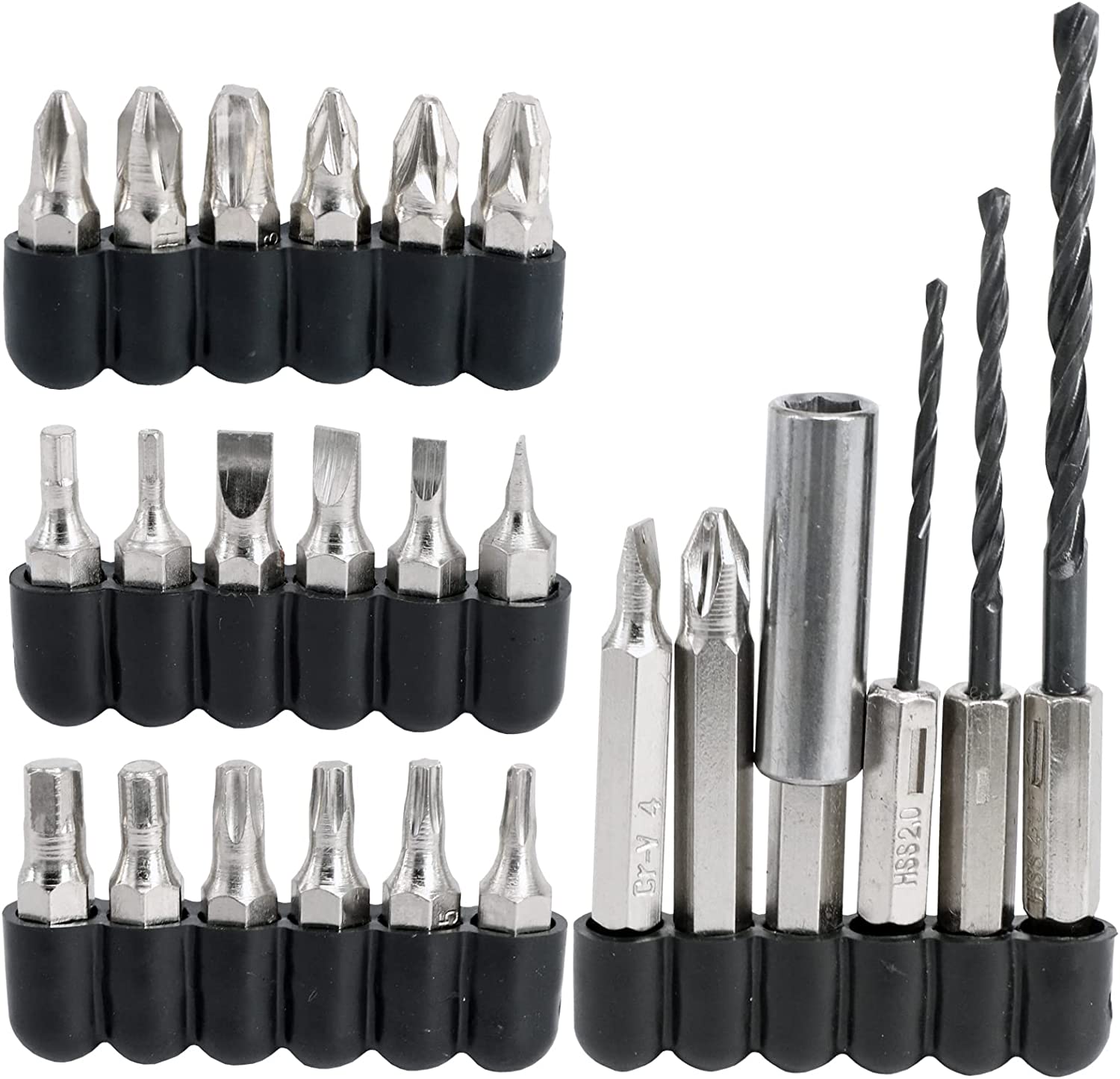 SPARES2GO 4.8v Cordless Rechargeable Electric Screwdriver Combi Drill & Bit Set