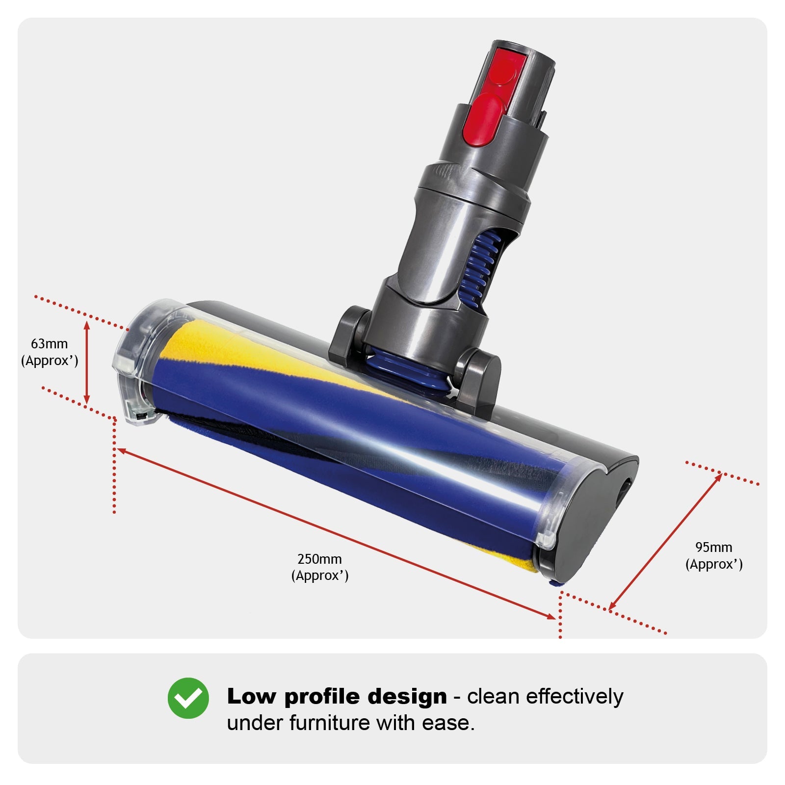 Soft Roller Brush Head for Dyson V7 V8 V10 V11 V15 Hard Floor Dirt Detect Laser