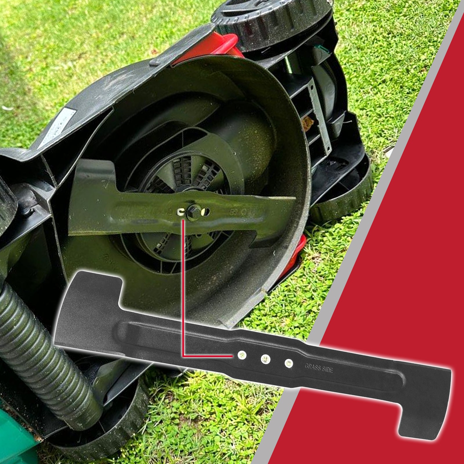 Blade for Bosch Rotak 43Li Ergoflex Lawnmower 43cm Metal Powder Coated Grass Mower Cutter