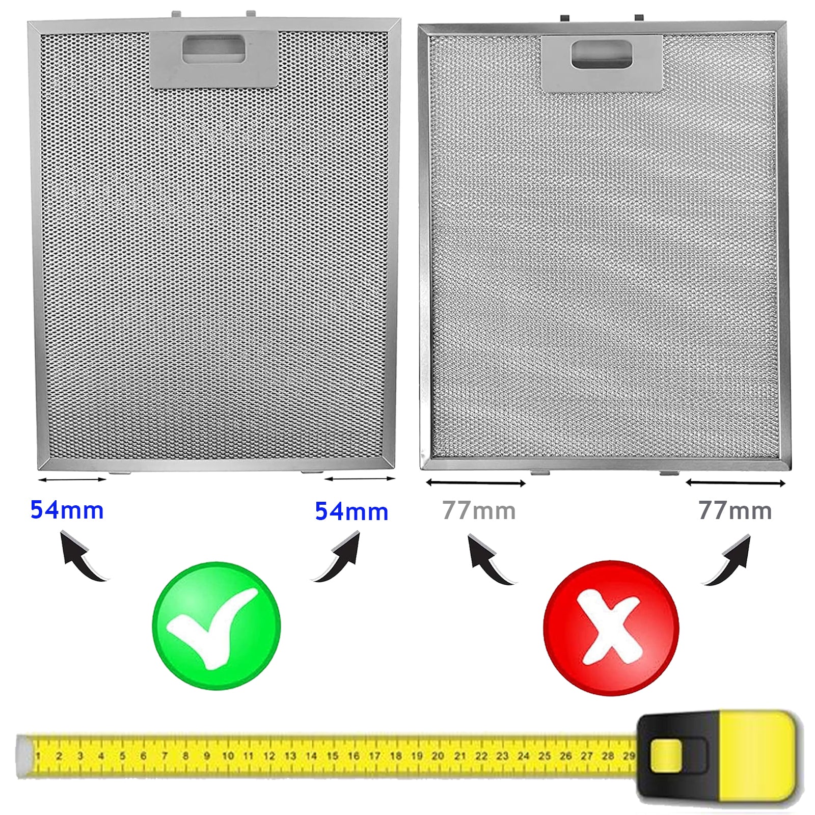 Cooker Hood Extractor Metal Grease Mesh Filter (Silver, 320 x 260mm, Pack of 2)