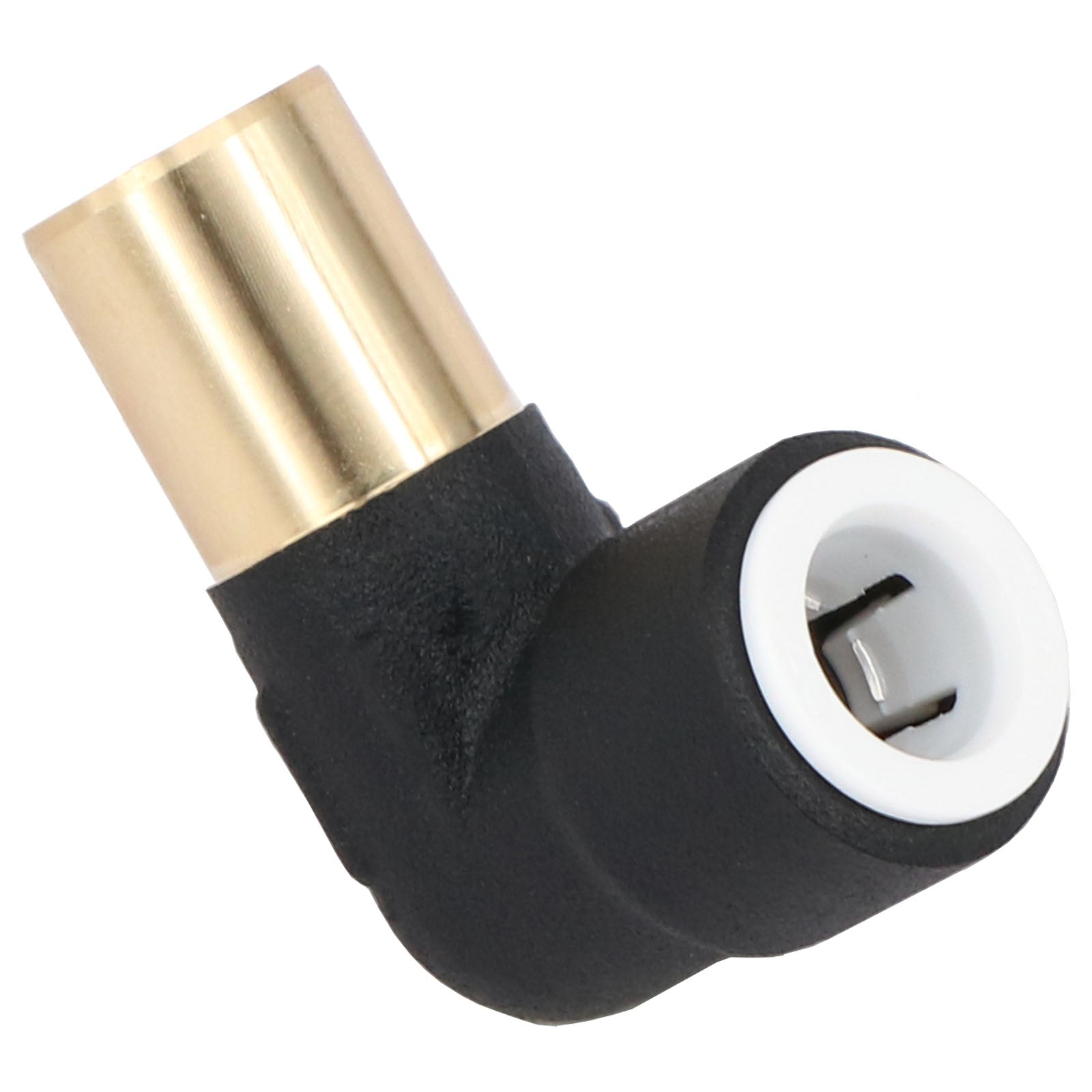 Radiator Valve Reducing Elbow Stem Compression 15mm x 10mm Pushfit Black 2 x Valves