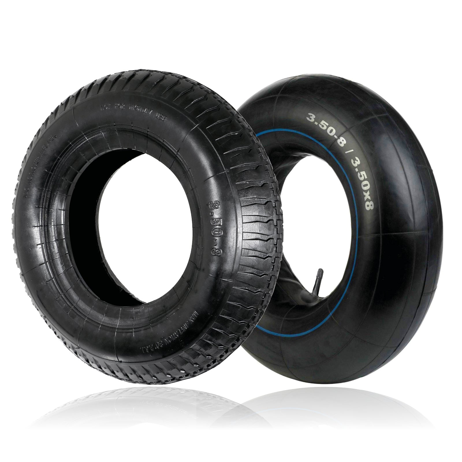 Wheelbarrow Wheel Tyre and Inner Tube - 3.50-8, 35PSi (Pack of 2 Tyres)