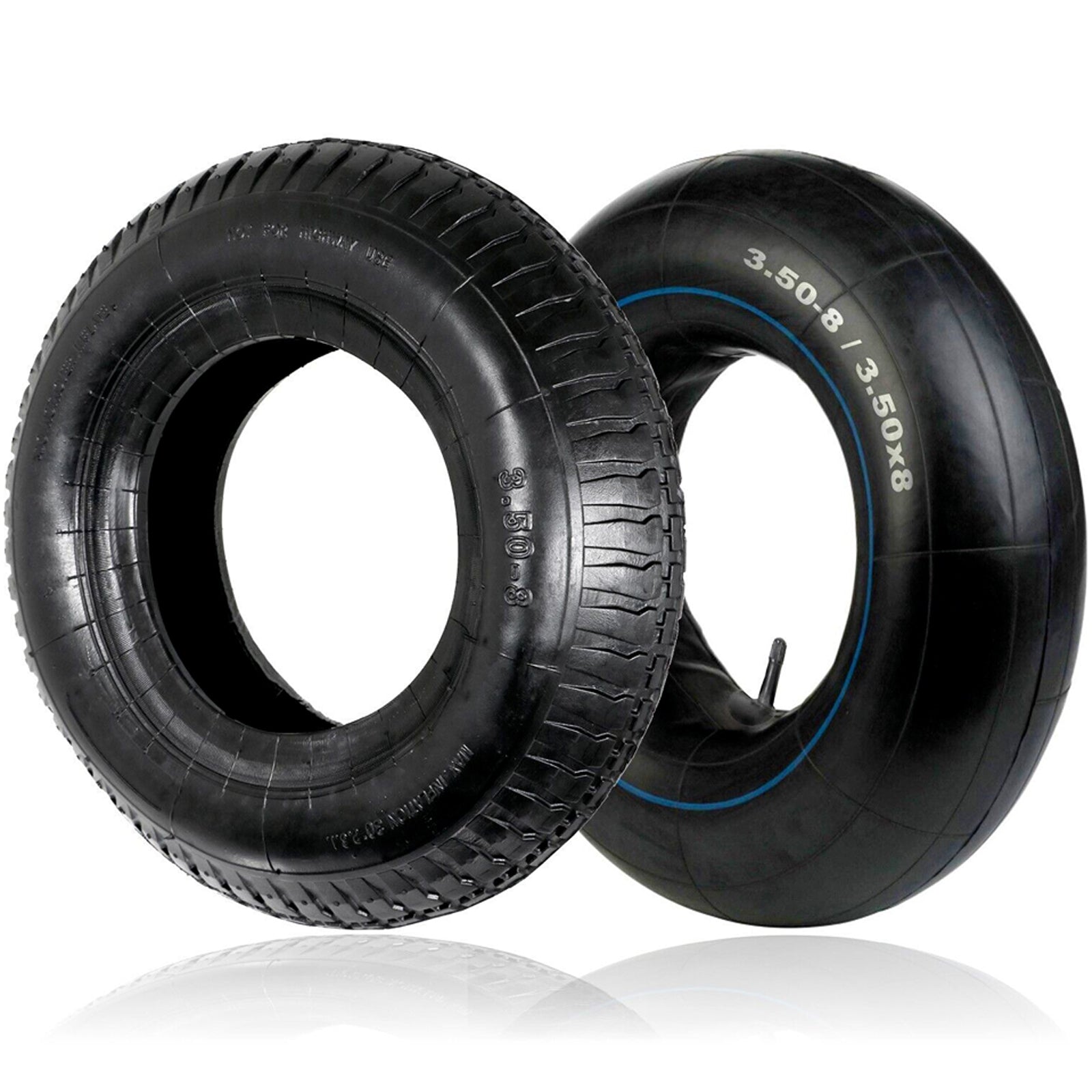 Wheelbarrow Wheel Tyre and Inner Tube - 3.50-8, 35PSi (Pack of 2 Tyres)