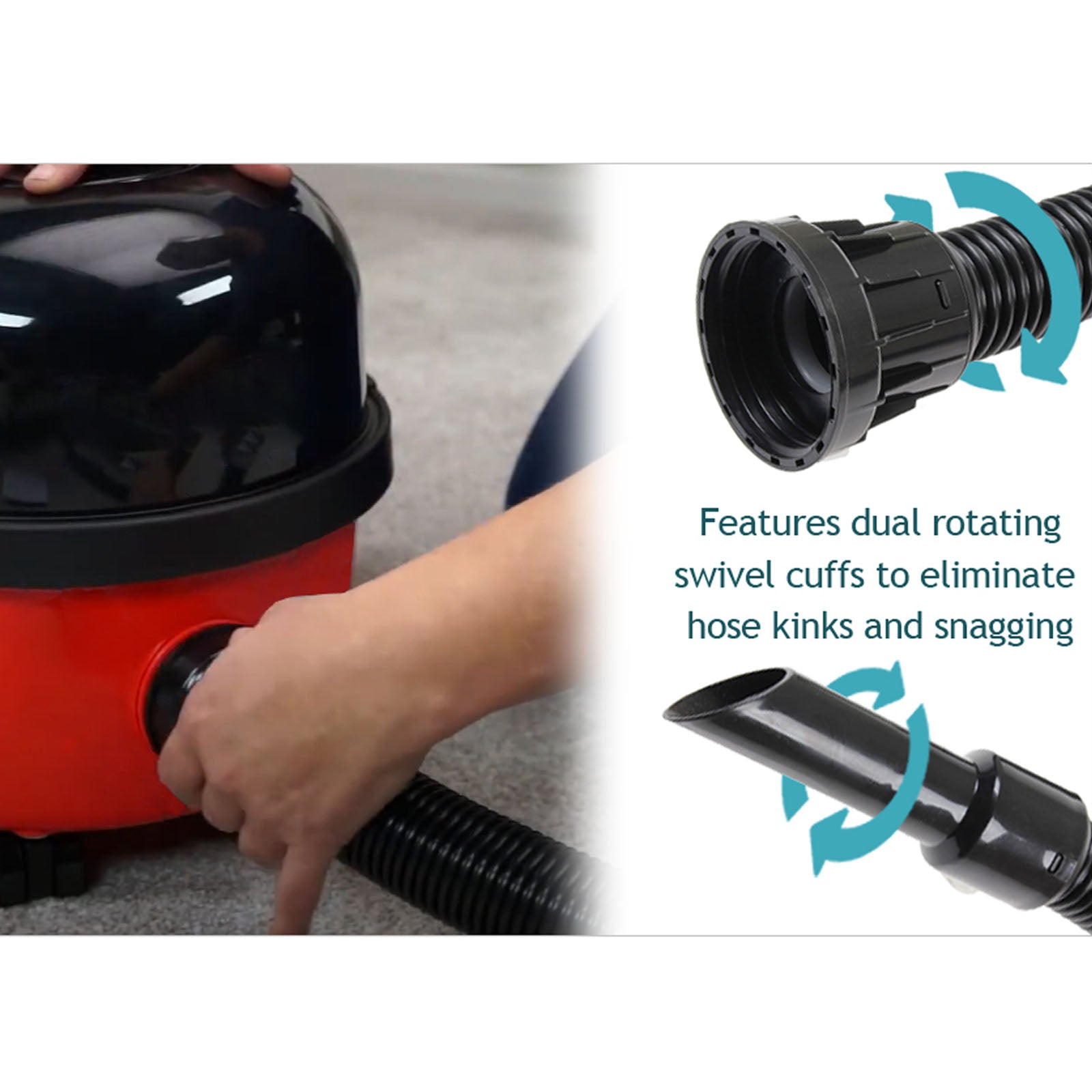 SPARES2GO Extra Long 32mm Hose for Numatic Henry Hetty Vacuum Cleaner (2.5m)