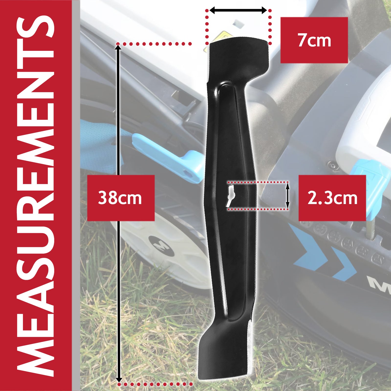Metal Blade + Fixing Screw for Mac Allister MEB1638K MLM1600 MLMP1600 MLMO 1600SHFB Lawnmower (38cm)