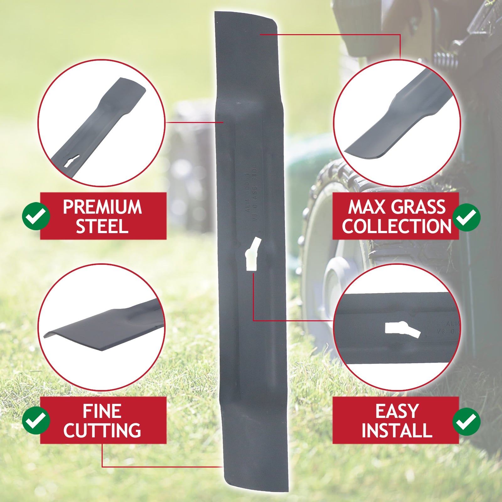 Metal Blade for Qualcast RM32 M2E1032M M2E1232M E32 M2E1232M Lawnmower (32cm)