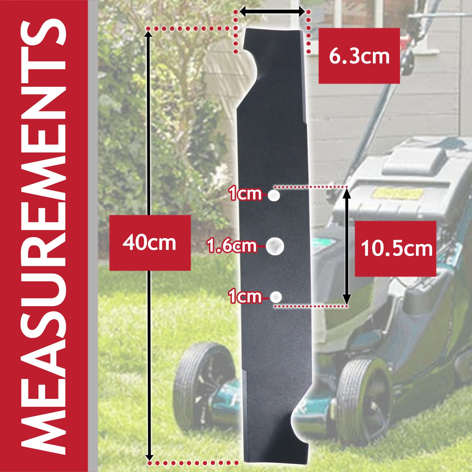 Hi Lift Metal Blade for Hayter Ranger 415A 415C Lawnmower (40cm / 16")