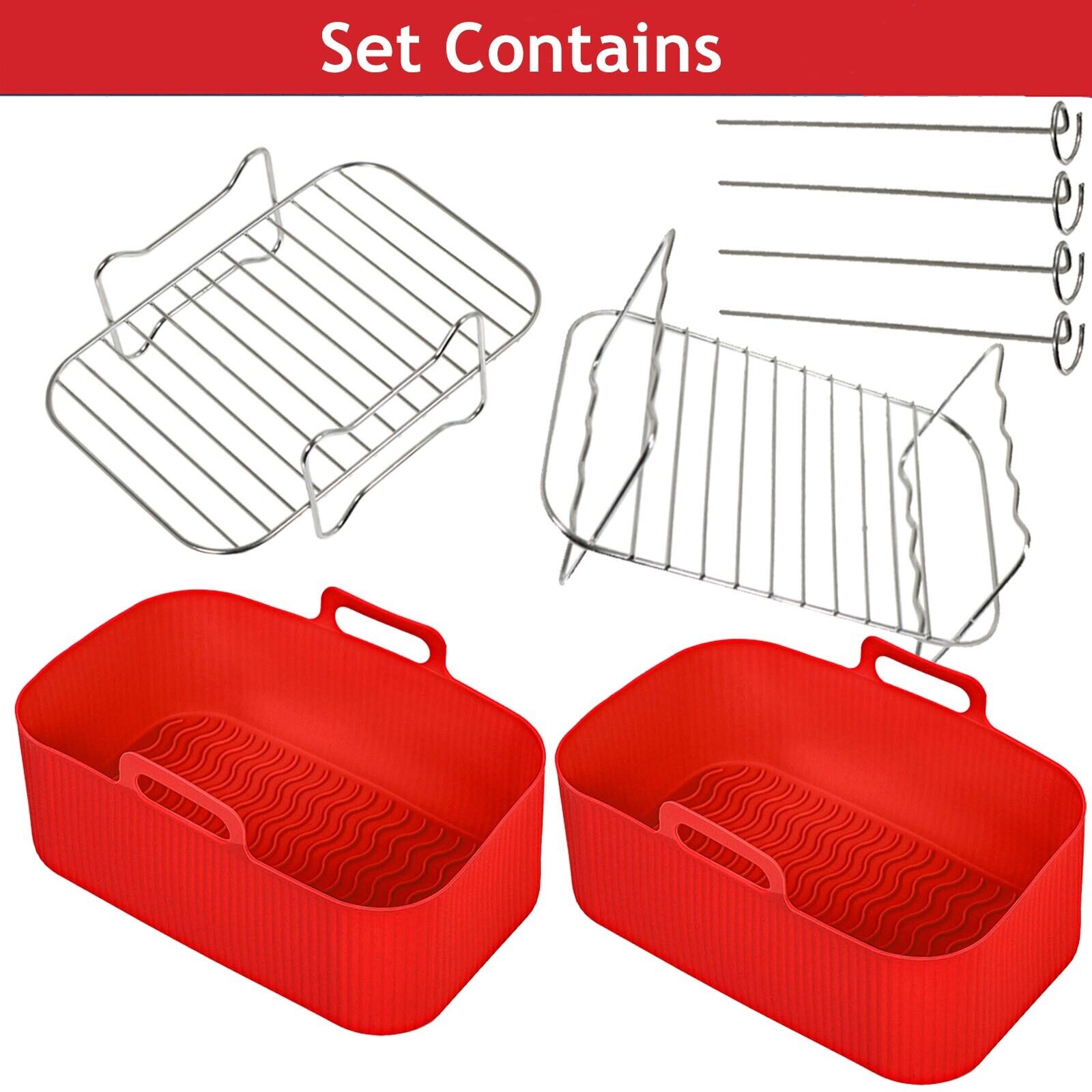 Basket Racks for Instant Vortex Air Fryer Plus 7.6L Drawer Liner Pot Shelf Set