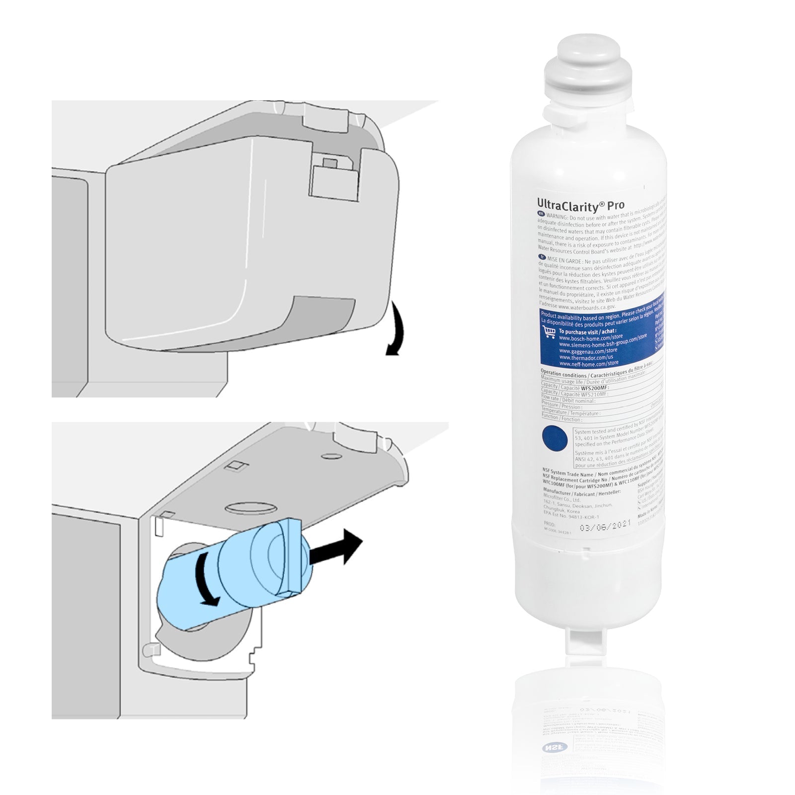 BOSCH Fridge Water Filter UltraClarity Pro Siemens Neff Gaggenau 11032518