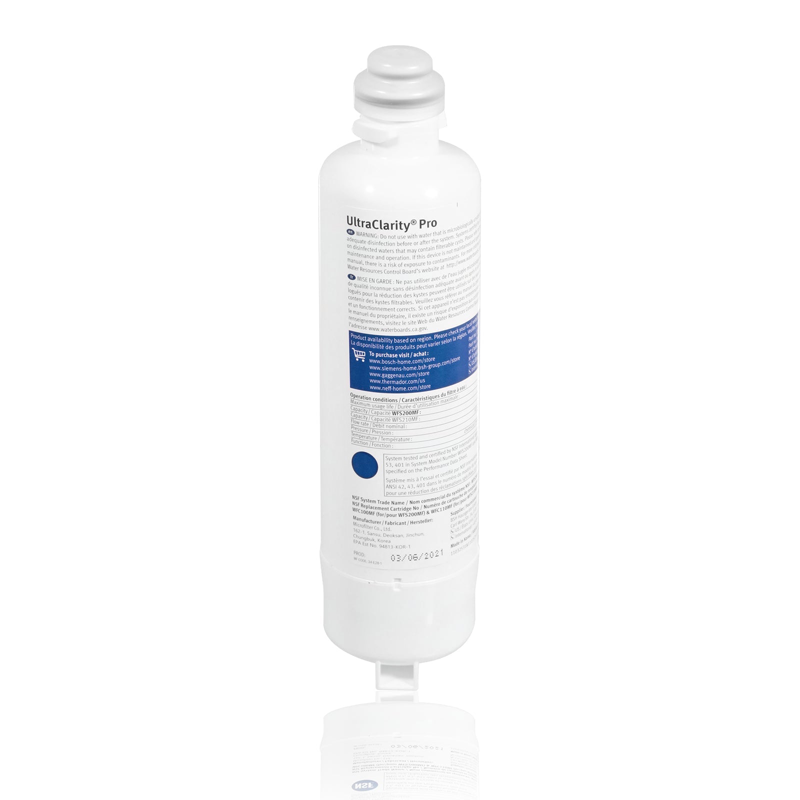 BOSCH Fridge Water Filter UltraClarity Pro Siemens Neff Gaggenau 11032518
