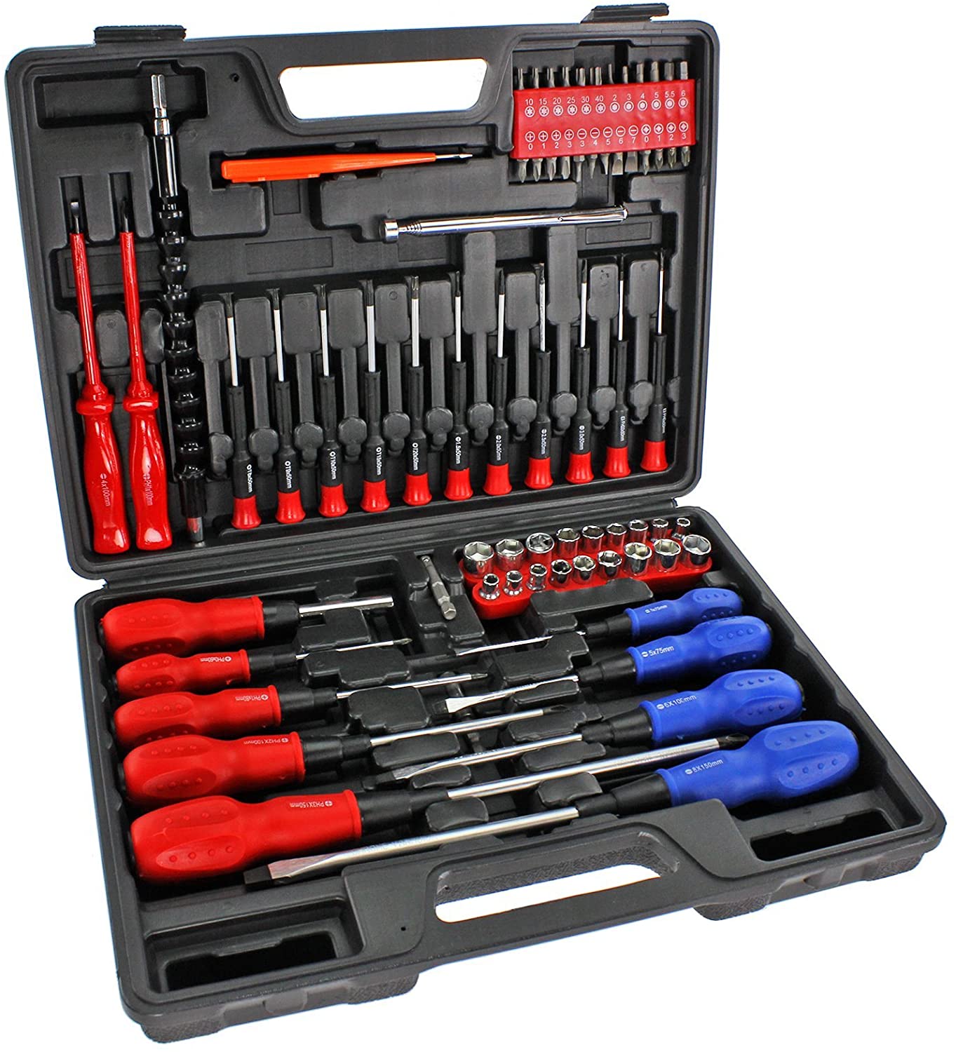 71 Pce Screwdriver Set Bit Insulated Magnetic Extension Bar Phillips Flat Torx