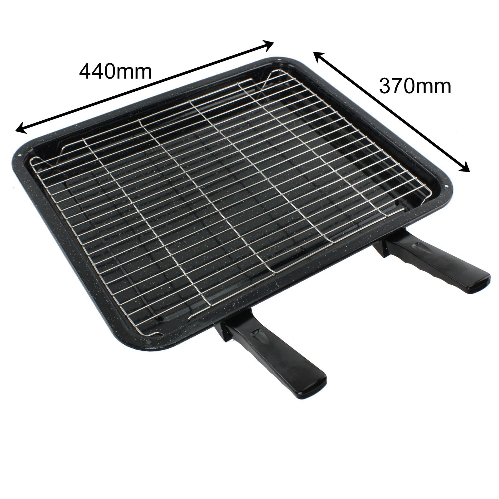 Extra Large Enamel Grill Tray & Rack for DIPLOMAT Oven Cooker (370 x 440mm)