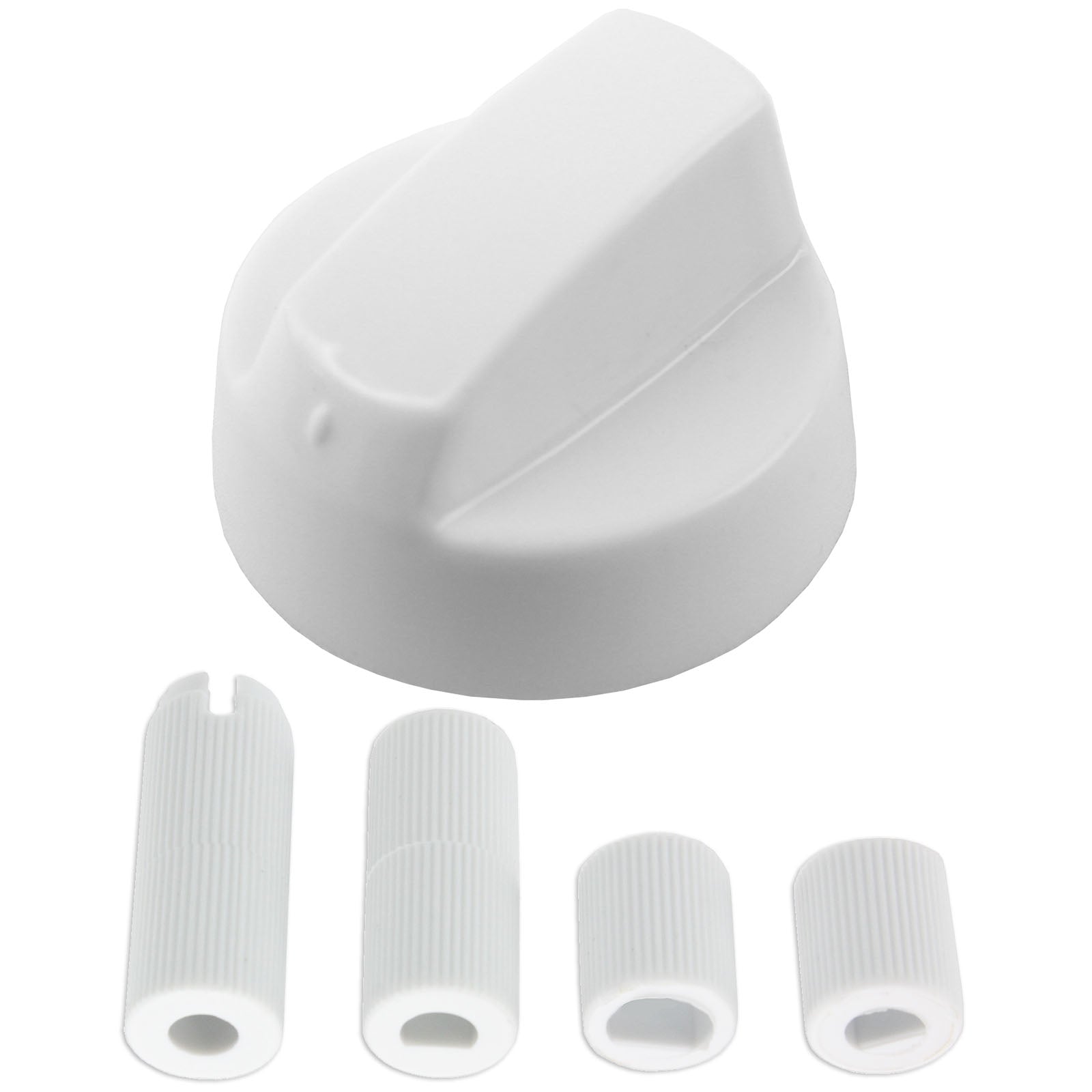 UNIVERSAL White CONTROL KNOB & ADAPTORS for BUSH Cooker Oven Hob