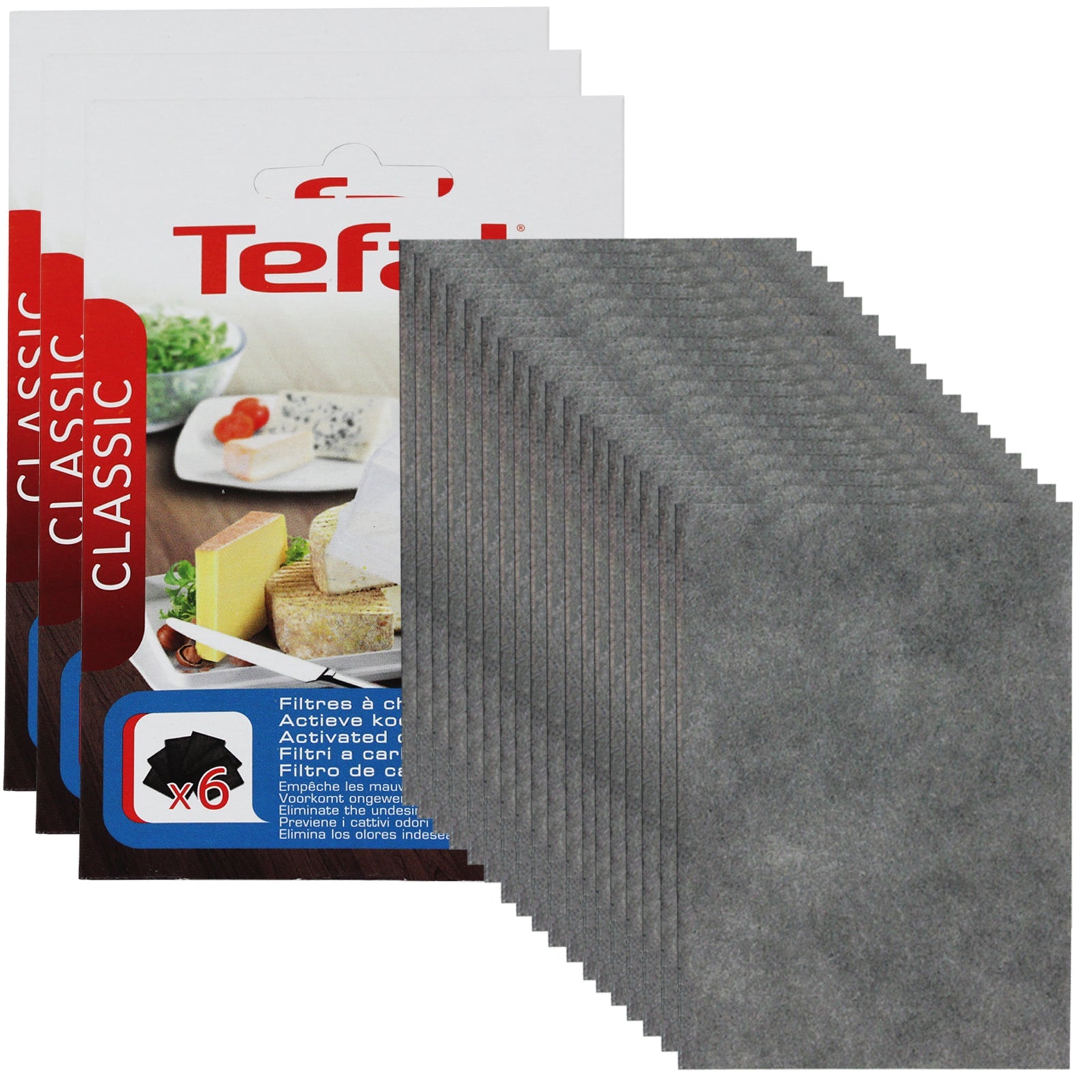 TEFAL Filter Cheese Preserver Cellar Activated Charcoal 91822120 Pack of 18