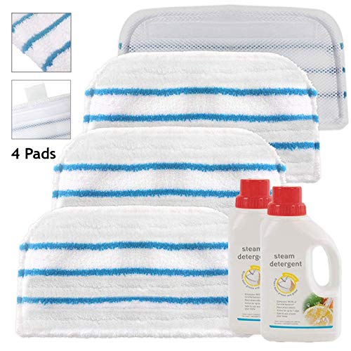 4x Steam clean pads compatible with Black and Decker and 2x detergents